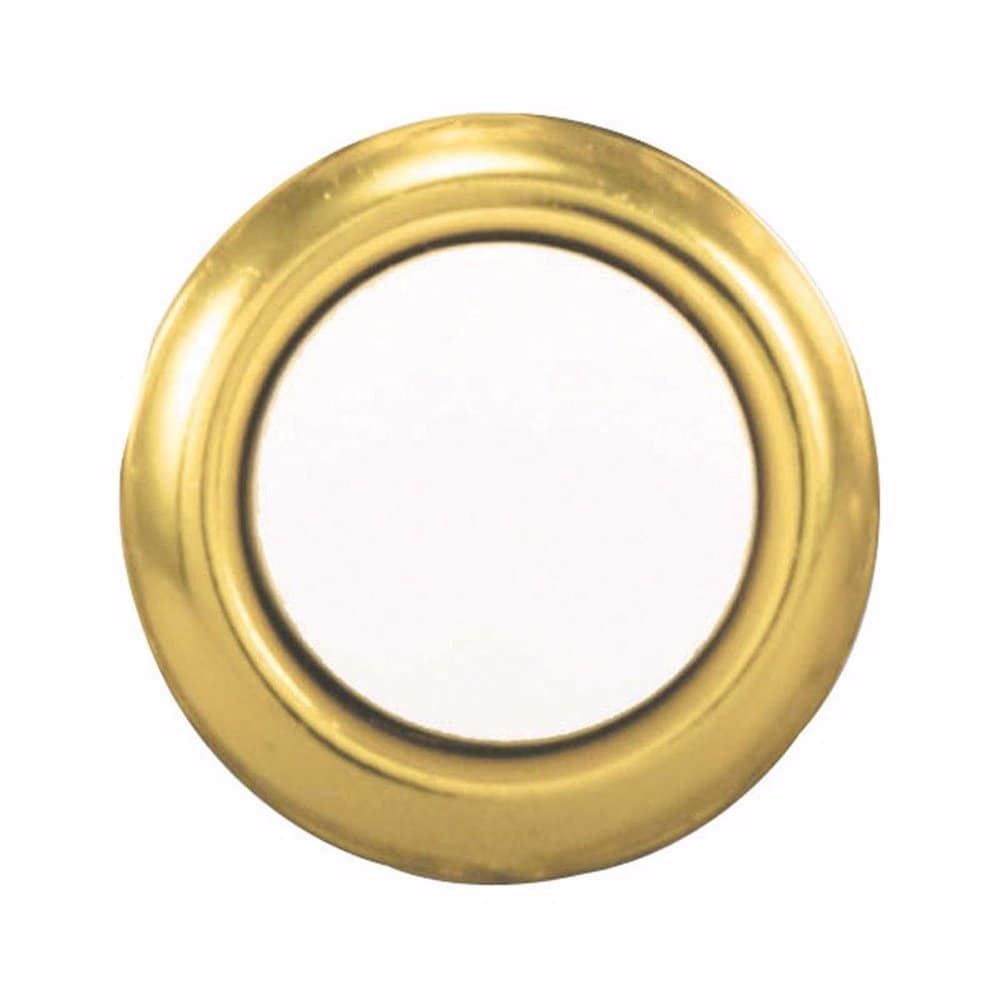 Globe Heath Zenith Polished Brass Gold/White Metal Wired Pushbutton Doorbell