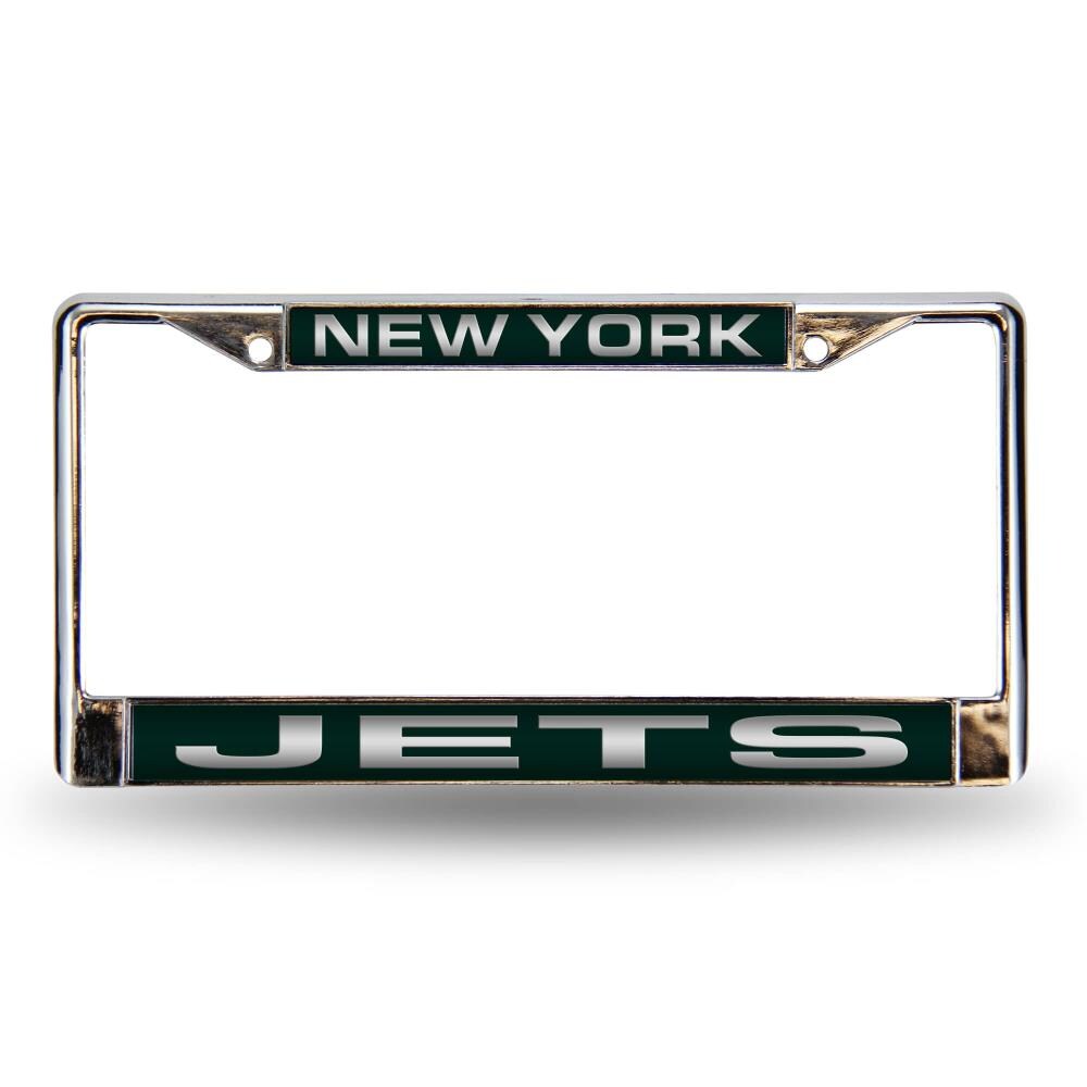 Rico New York Jets Black Laser Chrome License Plate Frame