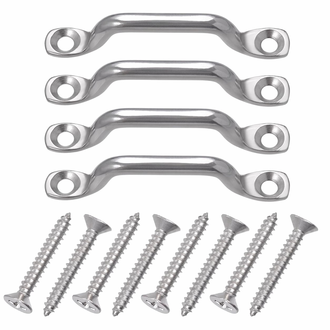 Etokfoks 4 Piece Stainless Steel Pad Eye Kit Marine Hardware with Screws for Boat Kayak Deck Tie Down 4 Pack #LETE3CQHX