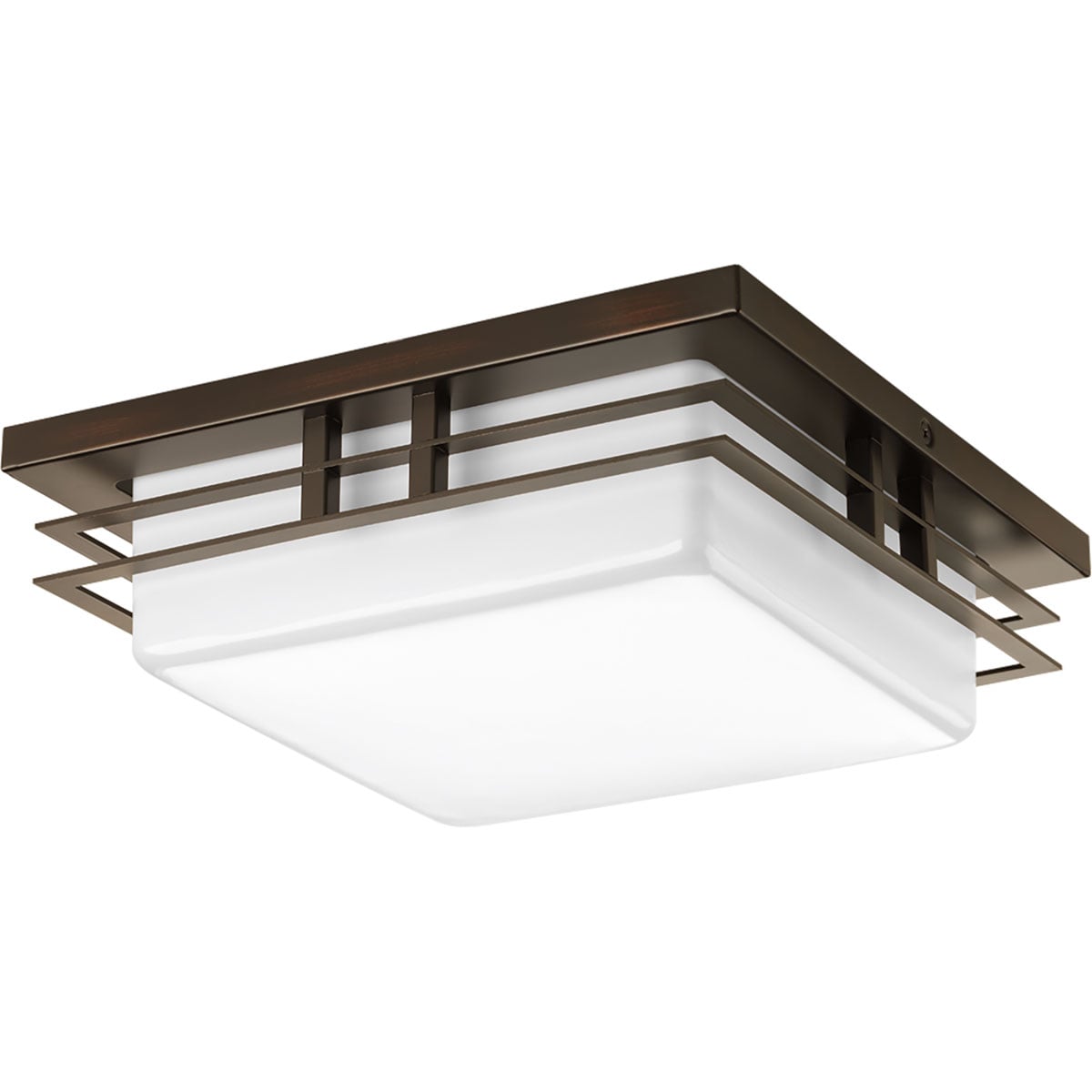 Progress Lighting P3447-2030K9 Helm 1 -Light 11-in Antique Bronze Integrated LED Flush Mount Light