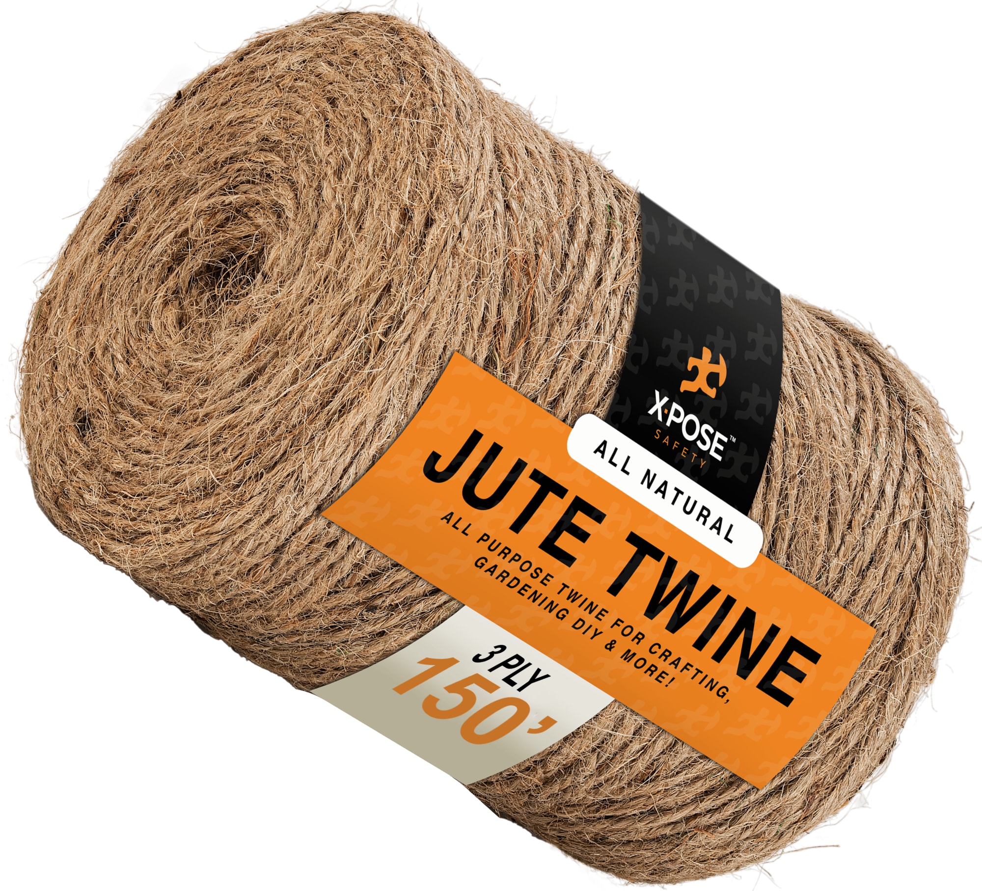 XPOSE SAFETY Jute Twine - 3 Ply Brown Roll 243 Ft Jute Twine for