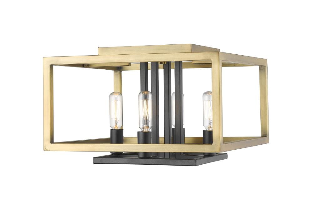 Z-Lite 456F-OBR-BRZ Quadra 4 -Light 13-in Polished Multiple colors/finishes Flush Mount Light
