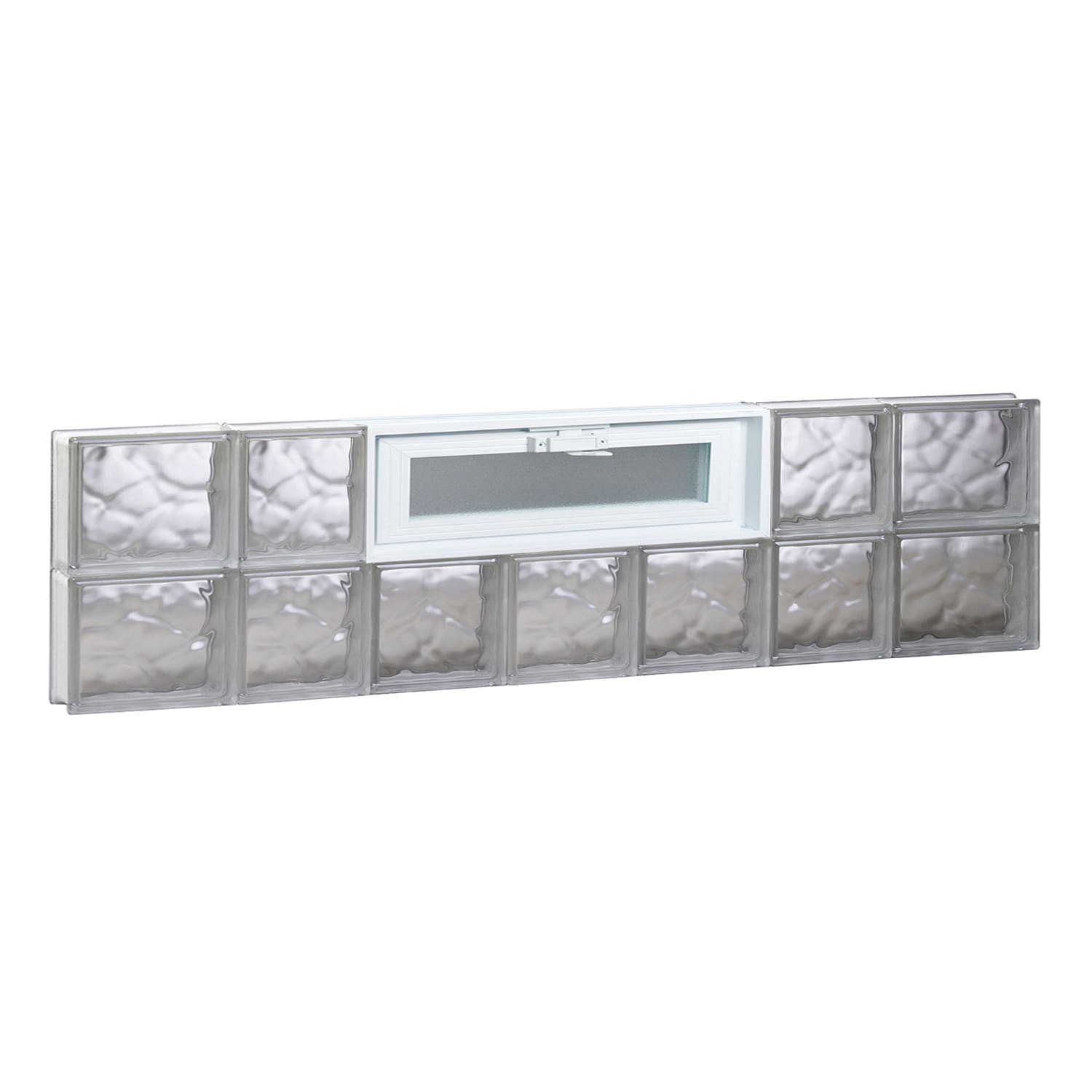 REDI2SET V4612DC Wavy Glass 44-1/4-in x 11-1/2-in Frameless Replacement Vented Glass Block Window