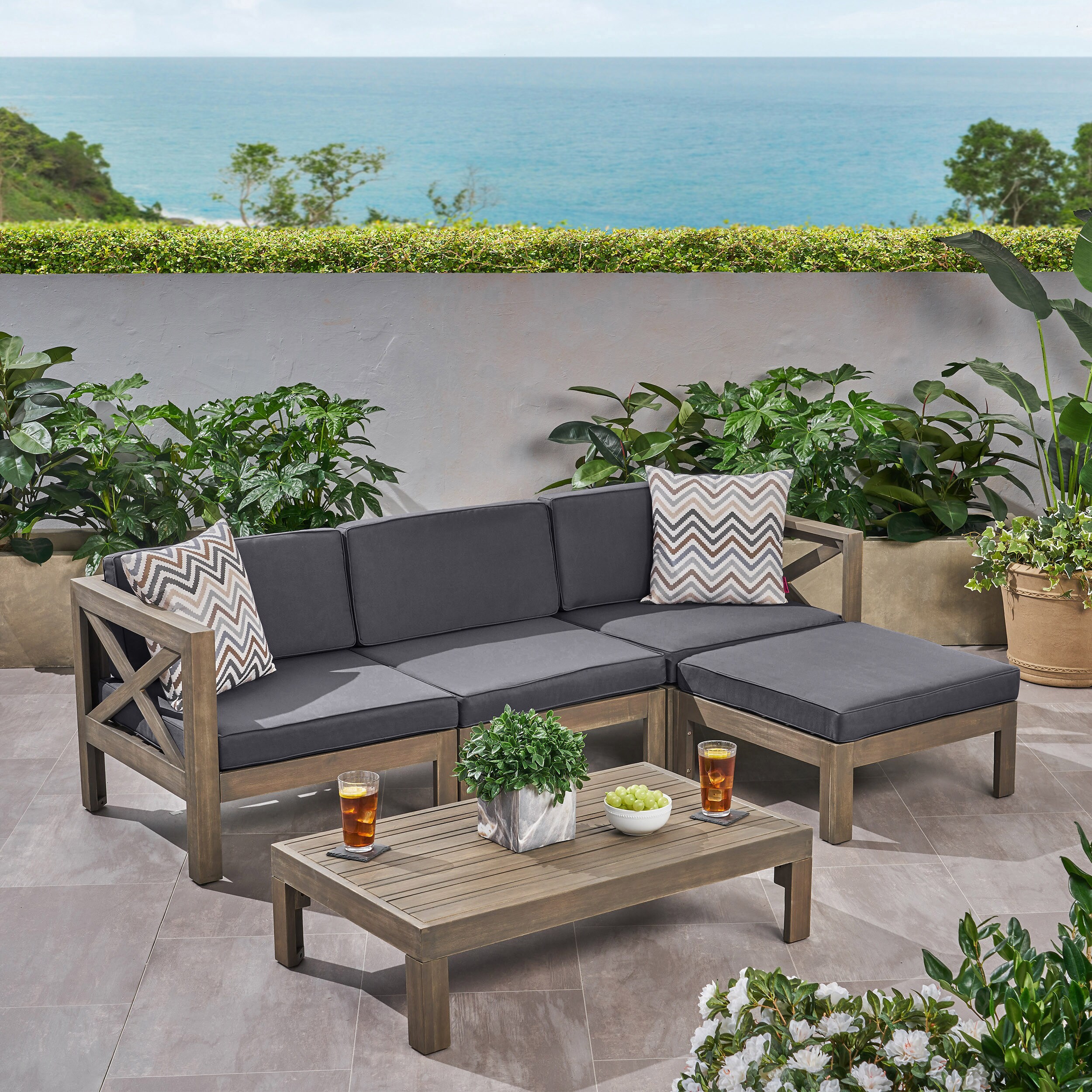 Direct Wicker DWS-63714-GR Patio-Conversation-Sets - View #3