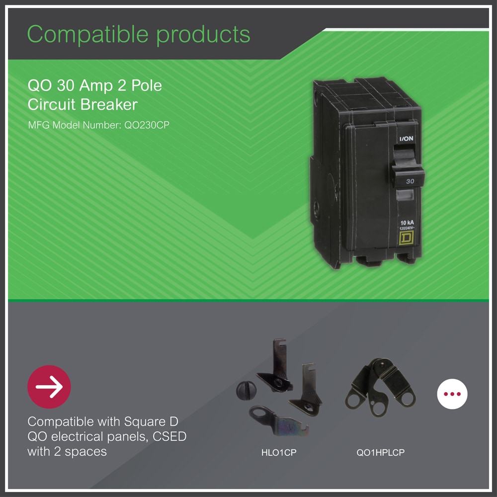 Square D QO 30-amp 2-Pole Standard Trip Circuit Breaker in the