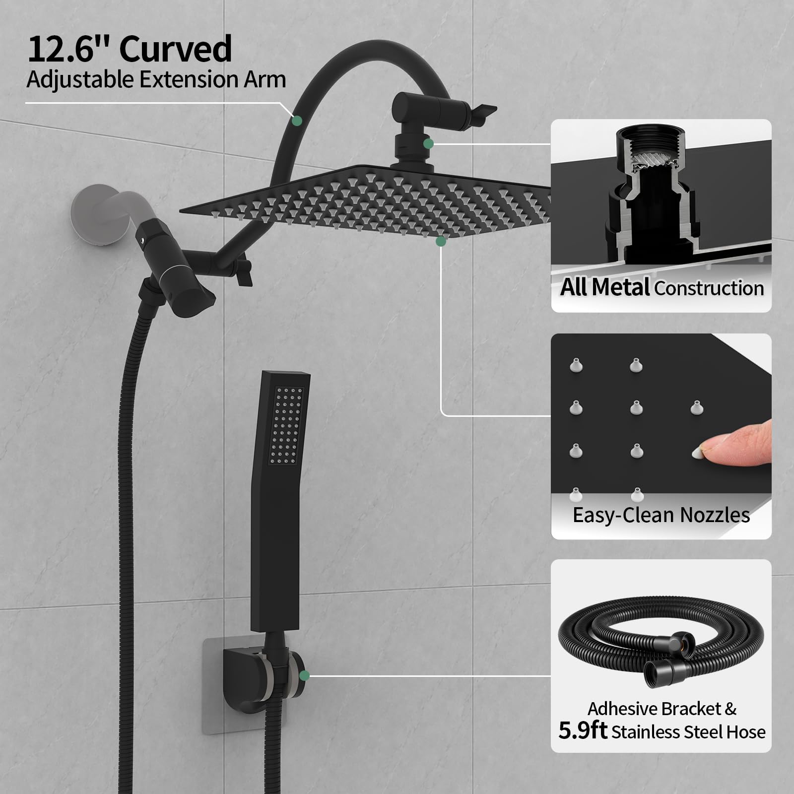 TNSO 5749848448876 Fixed-Showerhead - View #4