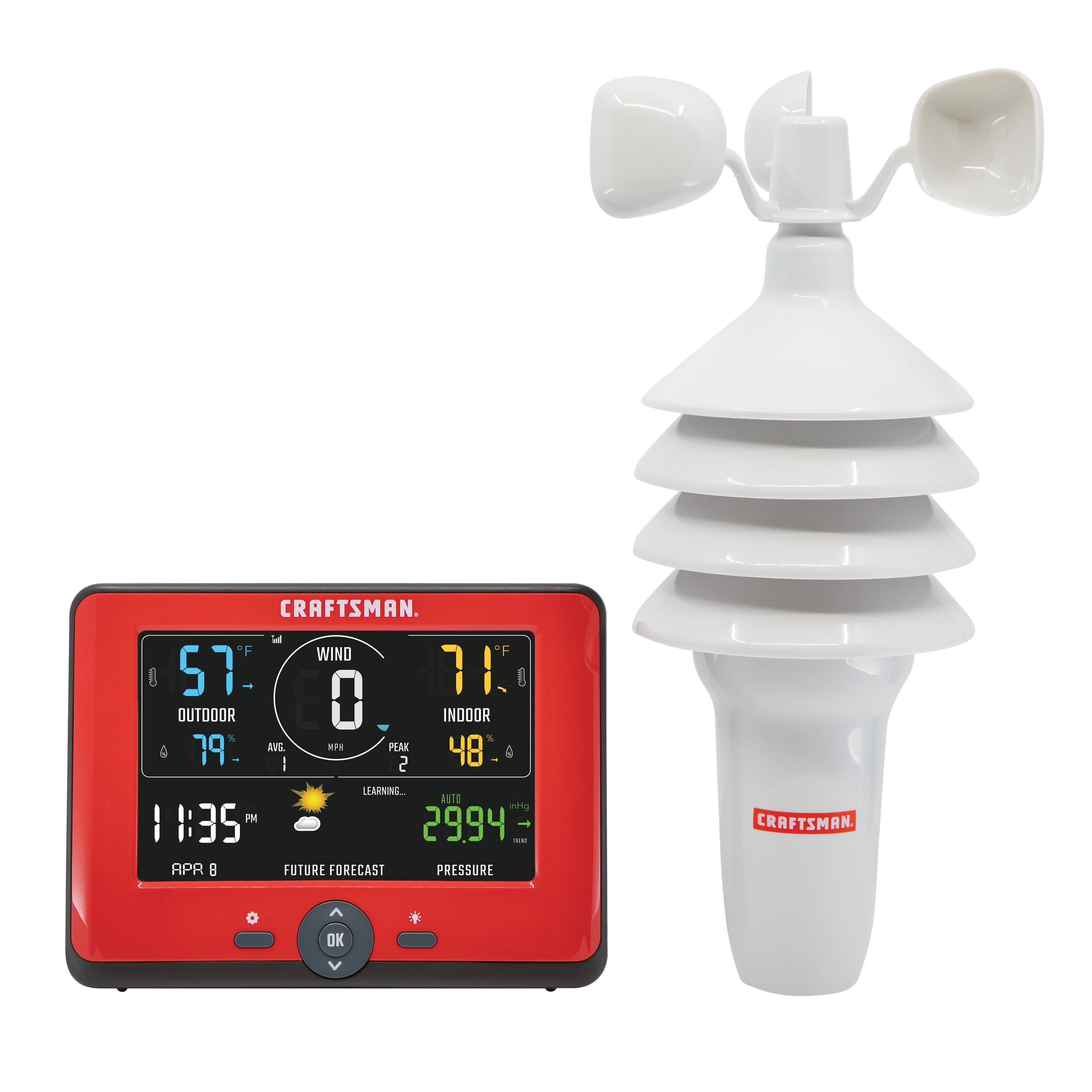 Indoor/outdoor weather station, color led display, Weather stations, Electronic gifts