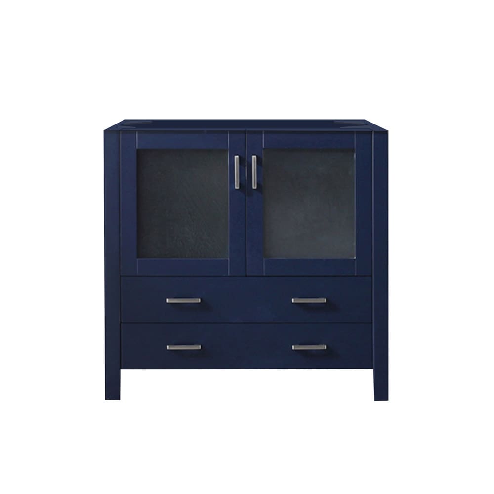 Lexora LV341836SE00000 Volez 36-in Navy Blue Bathroom Vanity Base Cabinet without Top