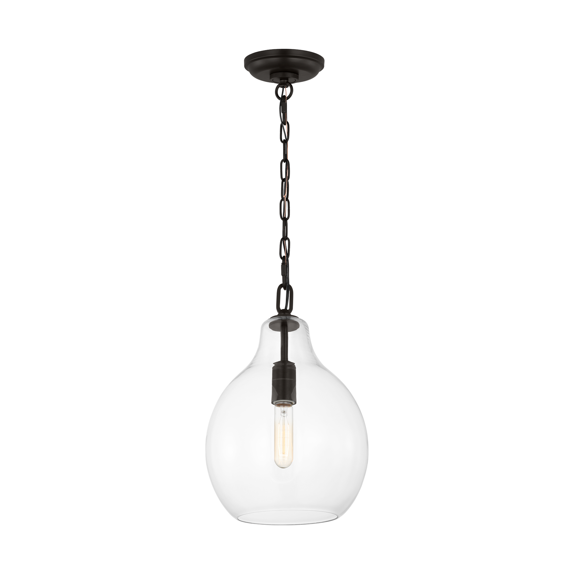 ED by Ellen DeGeneres EP1451AI Magnus 1 -Light Aged Iron Transitional Clear glass Geometric Small Hanging Pendant light