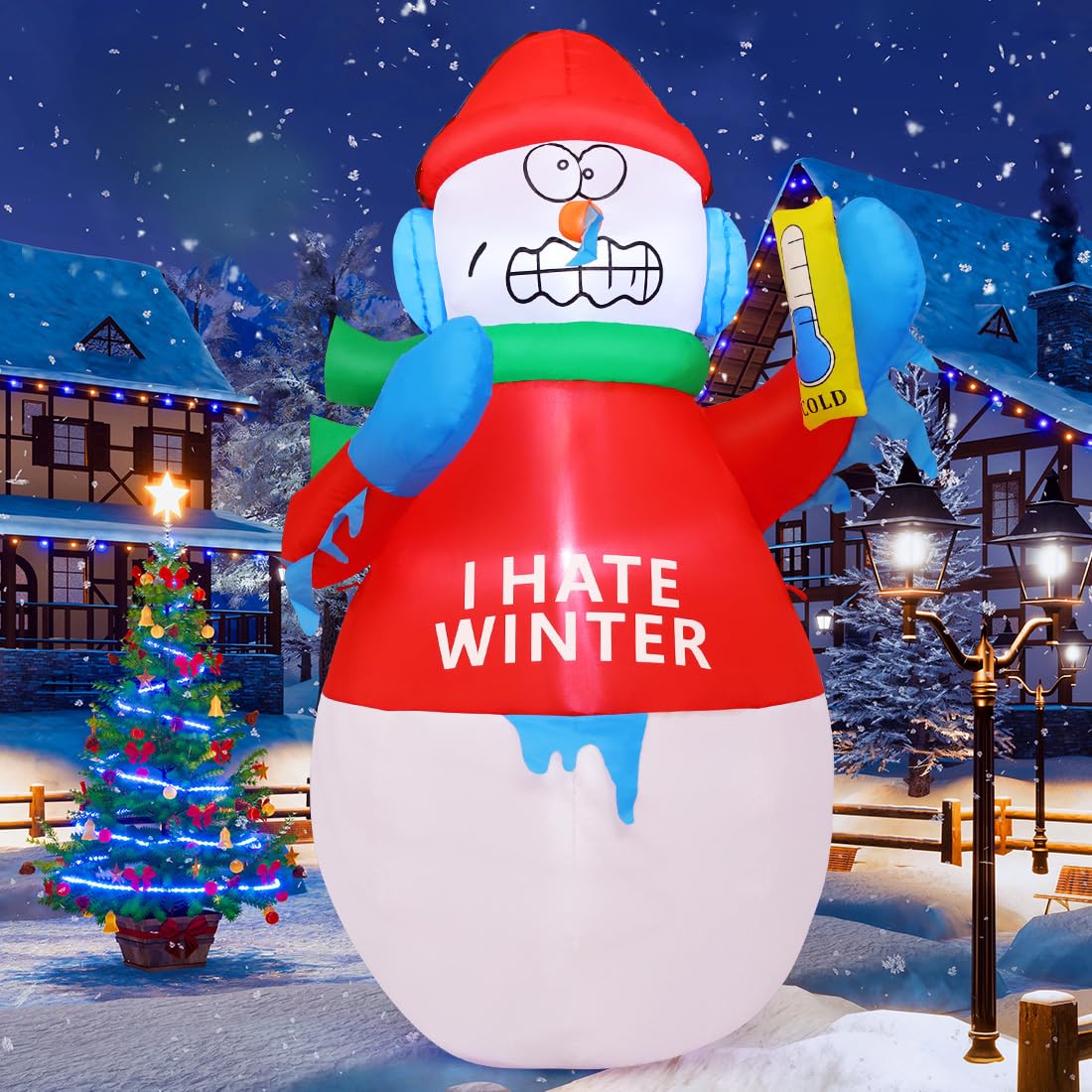 GOOSH DJ-SD-27156 6-ft Lighted Snowman Christmas Inflatable