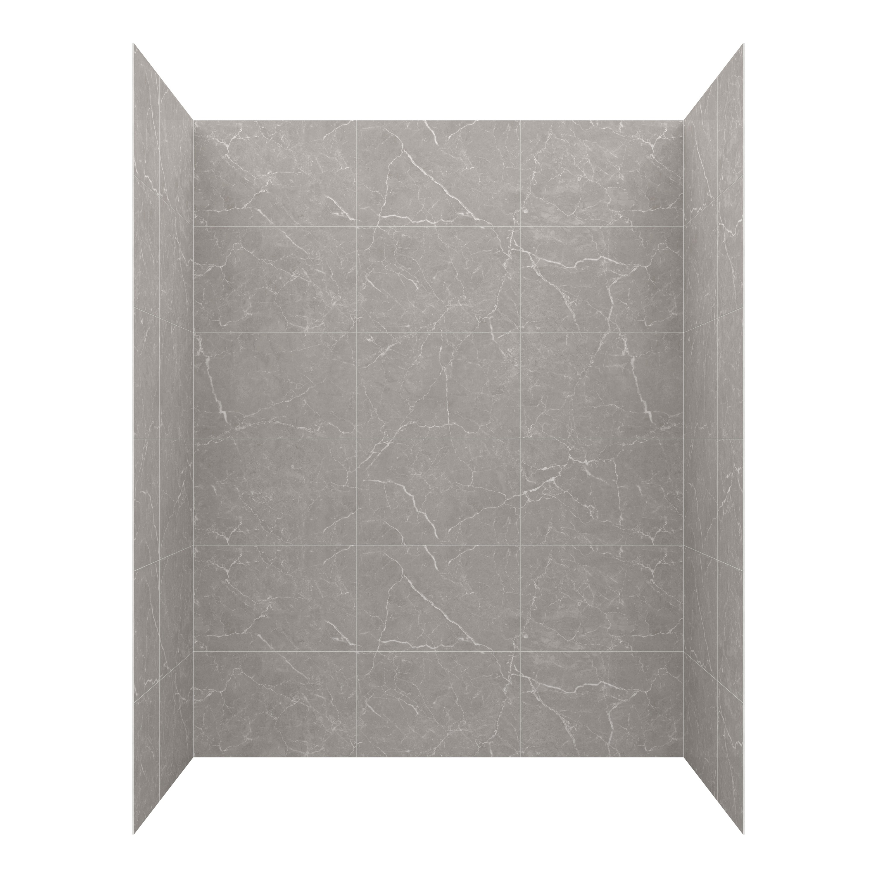 CRAFT + MAIN GFS603678-PGM Jetcoat 60-in W x 36-in D x 78-in H Grey 5.0 -Piece Glue Up Alcove Shower wall surround