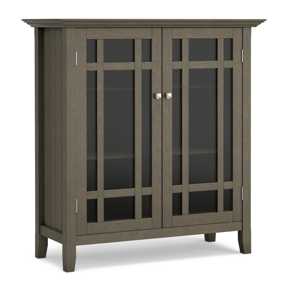 Simpli Home AXCBED15-FG Bedford Farmhouse Grey Transitional Wood Media Cabinet