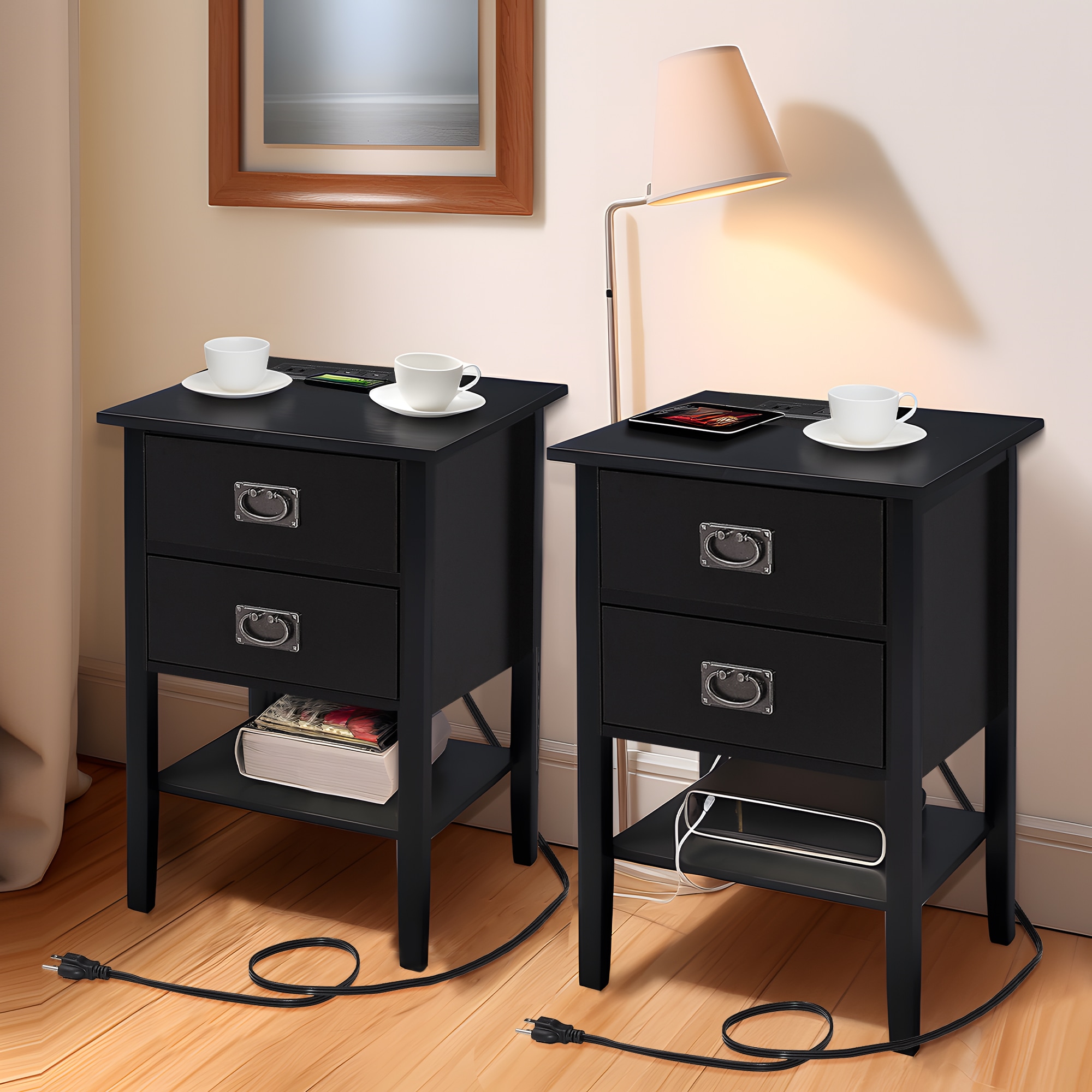 Vecelo LOE-HD-CNS14-BLK-A2 nightstands - View #4