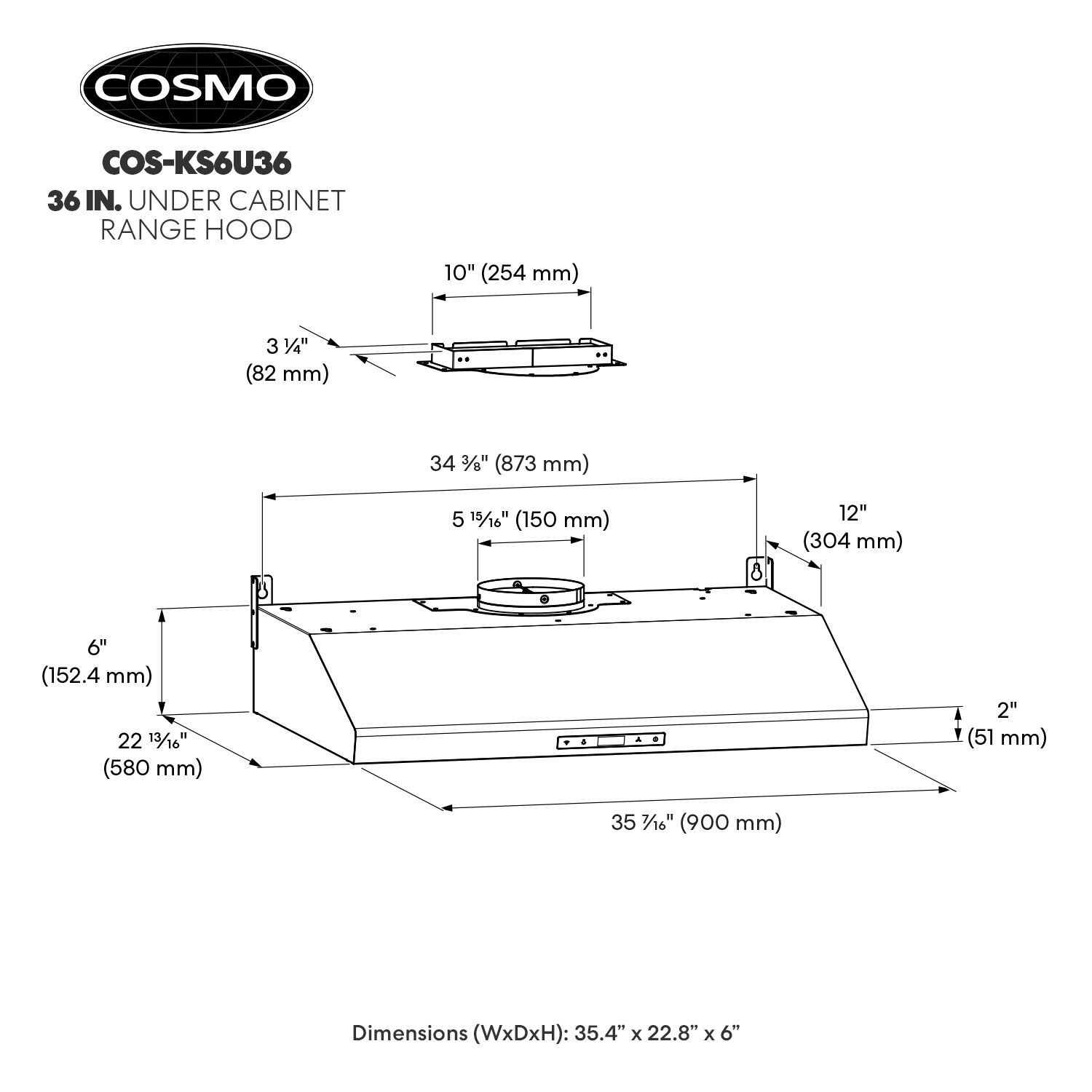Cosmo COS-KS6U36 Undercabinet-Range-Hoods - View #16