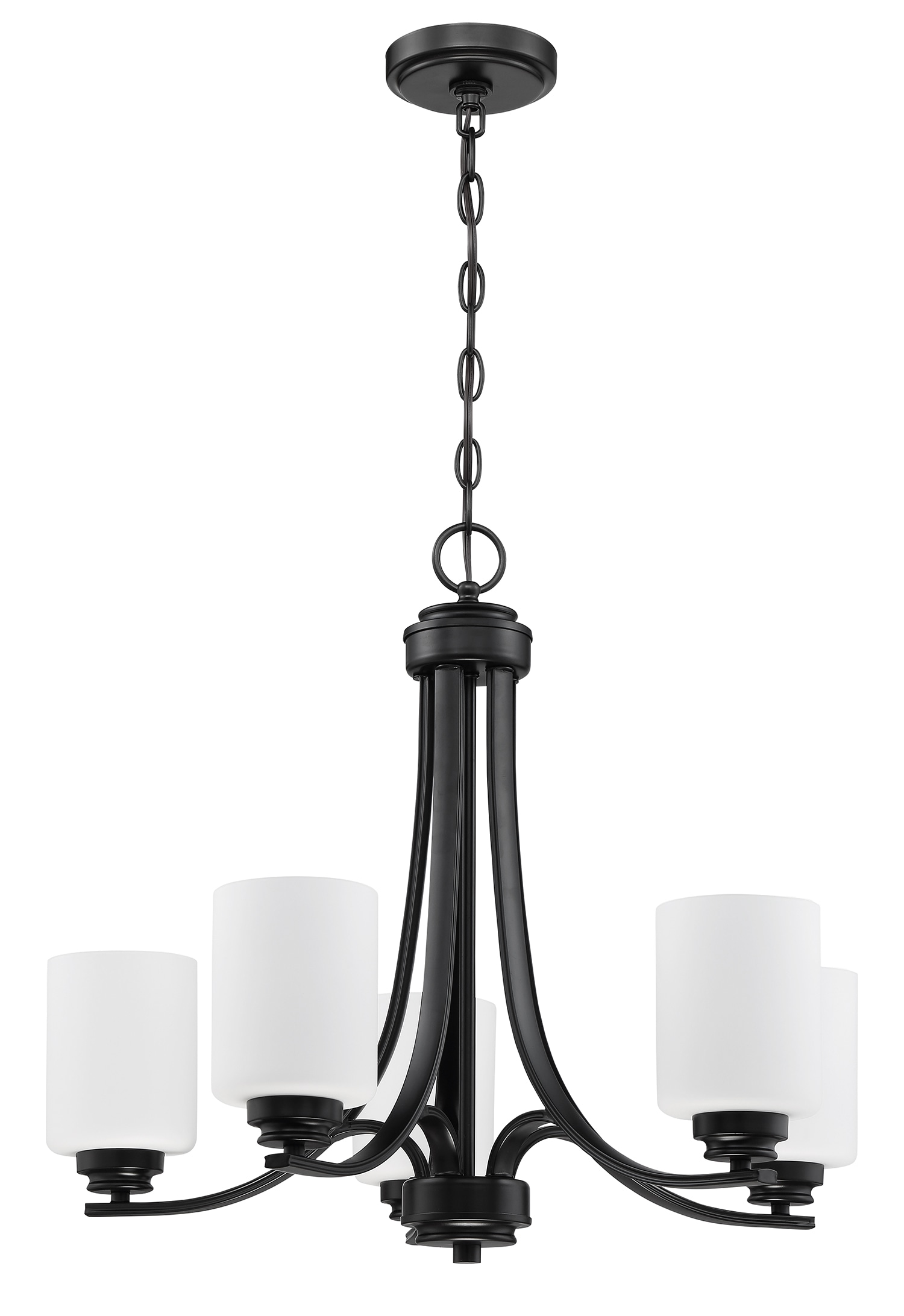 Craftmade 50525-FB-WG Bolden 5 -Light Black Transitional For Use in Bedrooms, Dining Rooms, Foyers, Kitchens, Living Rooms Chandelier