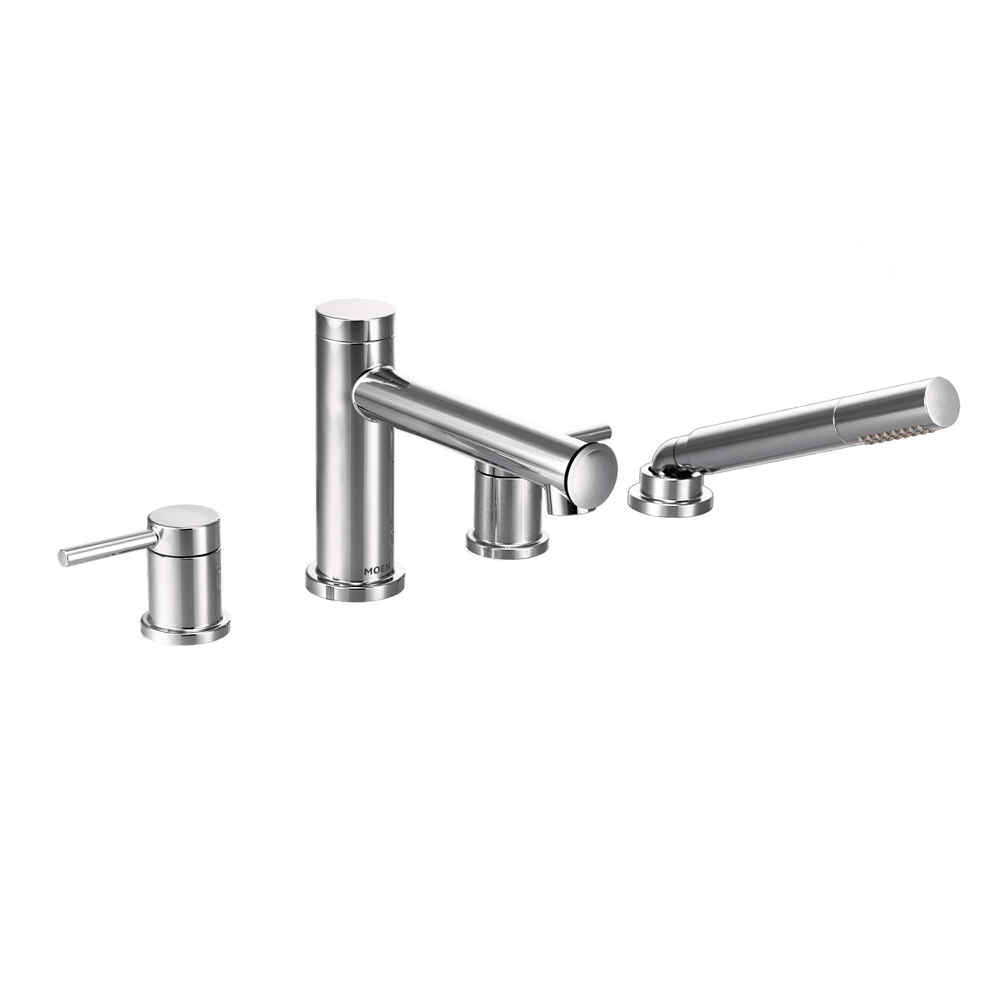 Moen T394 Align Chrome 2-handle Deck-mount Roman Low-arc Bathtub Faucet with Hand Shower