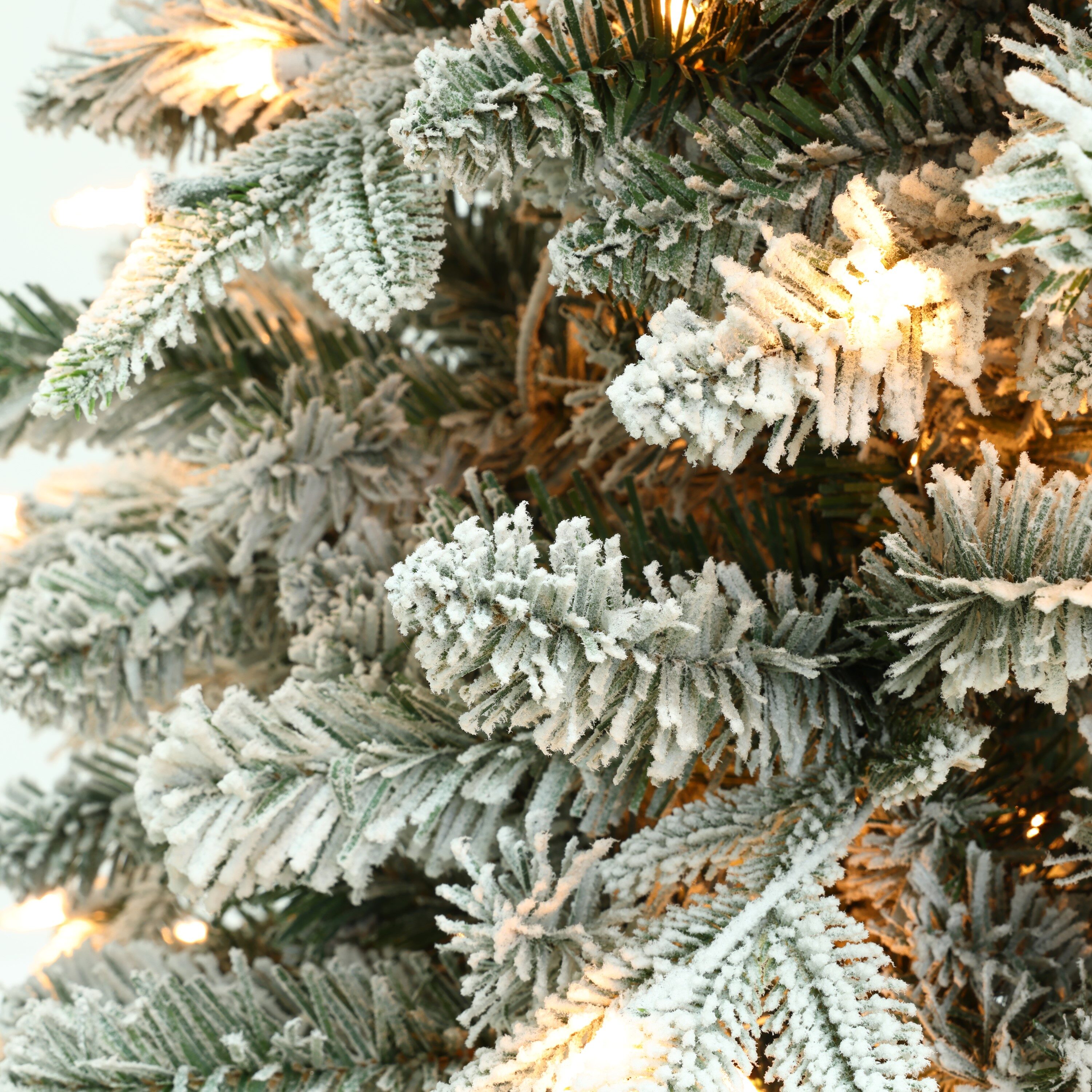 5ft White Flocked Fir Artificial Christmas Tree with LED Lights