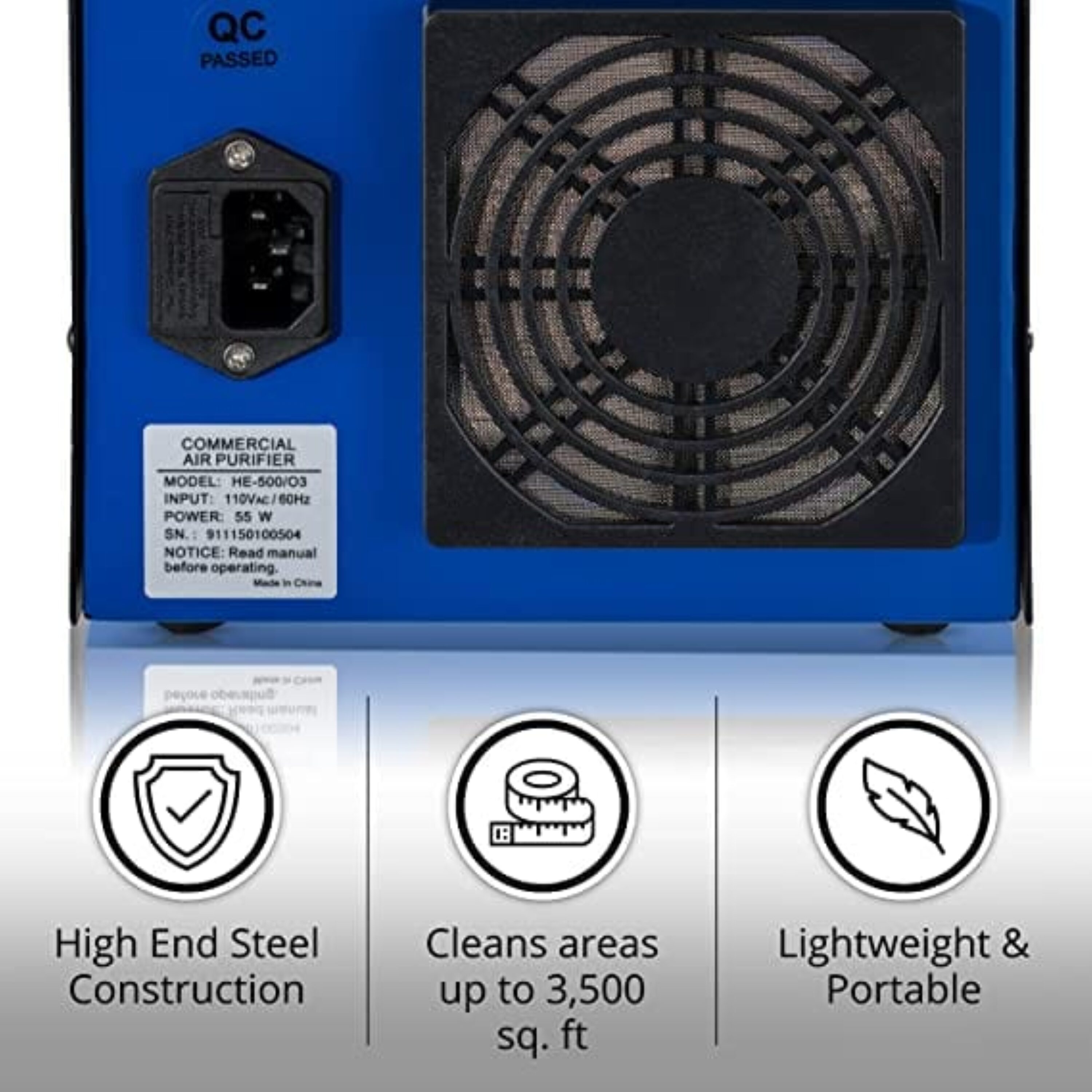 New Comfort Ozone Generator Blue Non-HEPA and UV Air Purifier (Covers ...