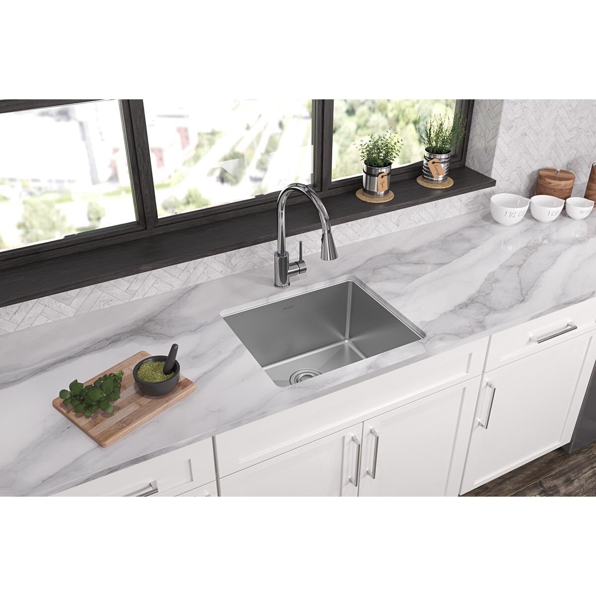 21.5" Silver Stainless Steel Single Bowl Undermount Sink
