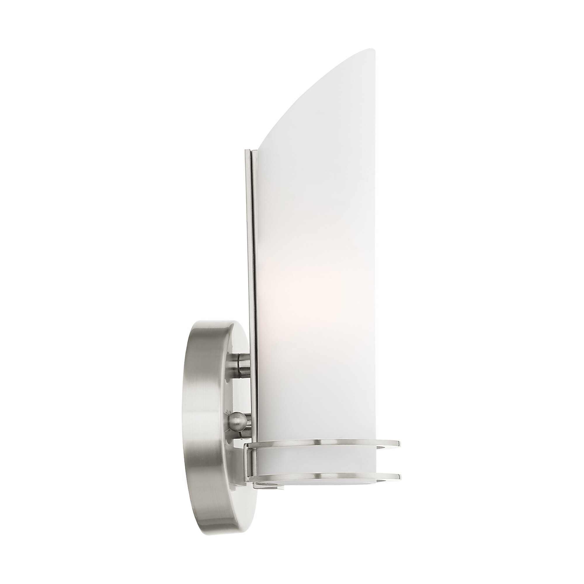 Elegant Brushed Nickel Vanity Wall Sconce with Satin Opal White Glass