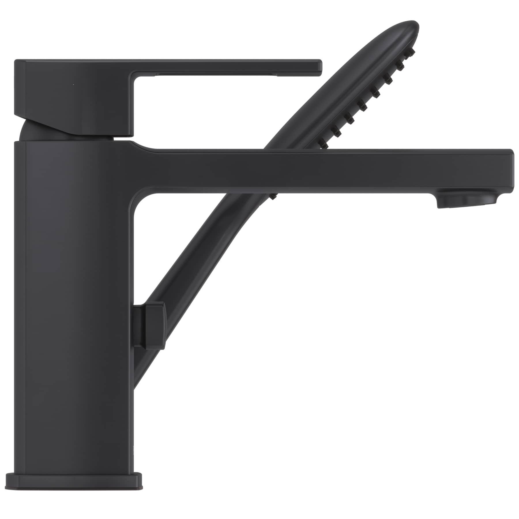 Matte Black Single Handle Roman Tub Faucet with Hand Shower