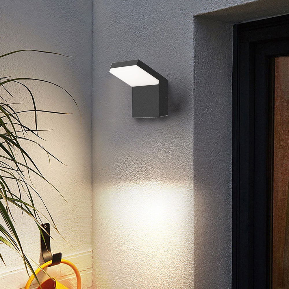 Topcraft 5.51-in H Gray Integrated LED Outdoor Wall Light in the ...