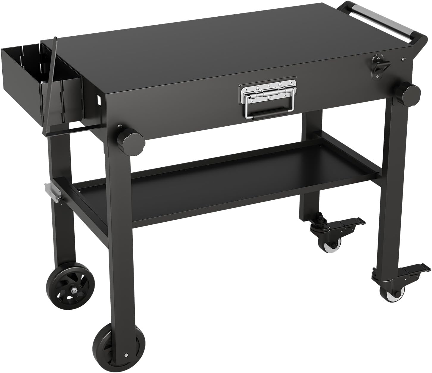 Qeetex LMY-PPG-338GBBKA Foldable Grill Table for Blackstone Griddle Heavy Duty with Wheels for Camping