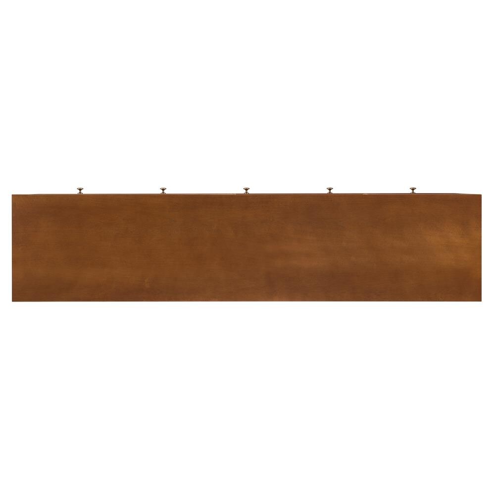Simms 76.5" Dark Tobacco Midcentury Modern Media Console with Cane Doors