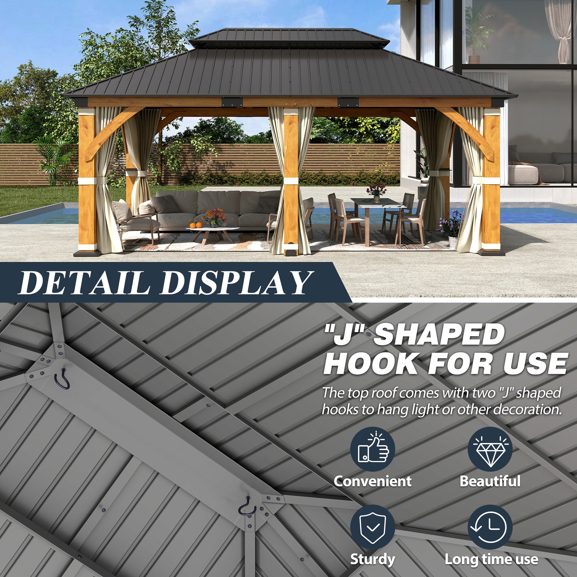 Coveronics LW-SSWG-WB-1220 Wood-Resin-Gazebos - View #3
