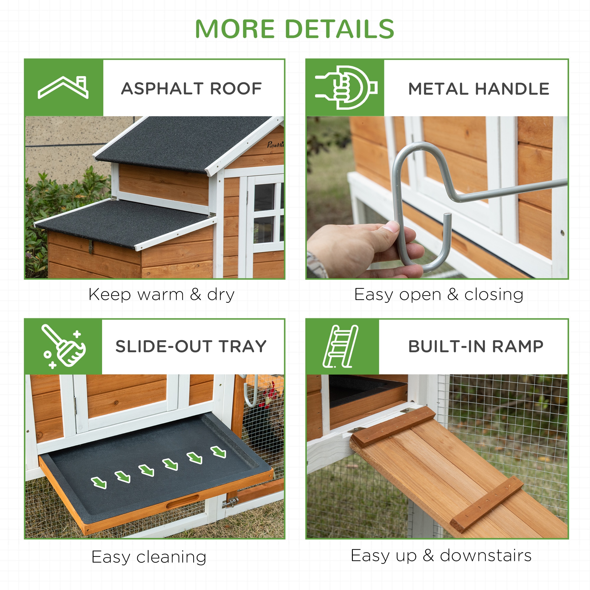 PawHut D51-318 Chicken-Coops-Rabbit-Hutches - View #6