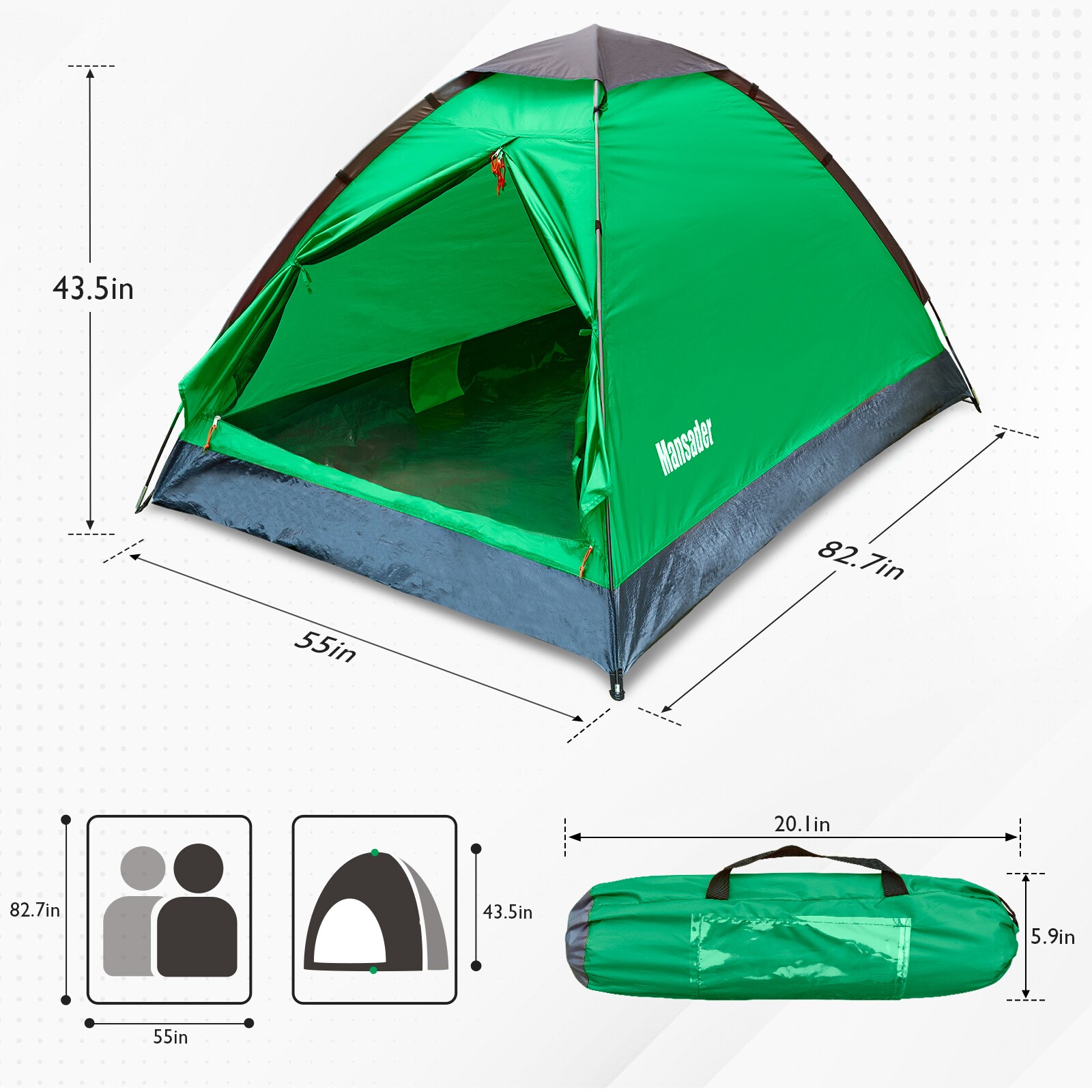 GARSING MAN-2P-GREEN tents - View #2