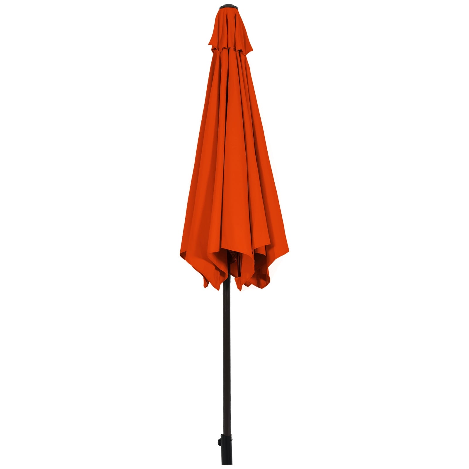 Volenca - 10-ft Outdoor Steel Patio Umbrella with 8 Steel Ribs Hand-Crank Lift and Tilt Adjustment