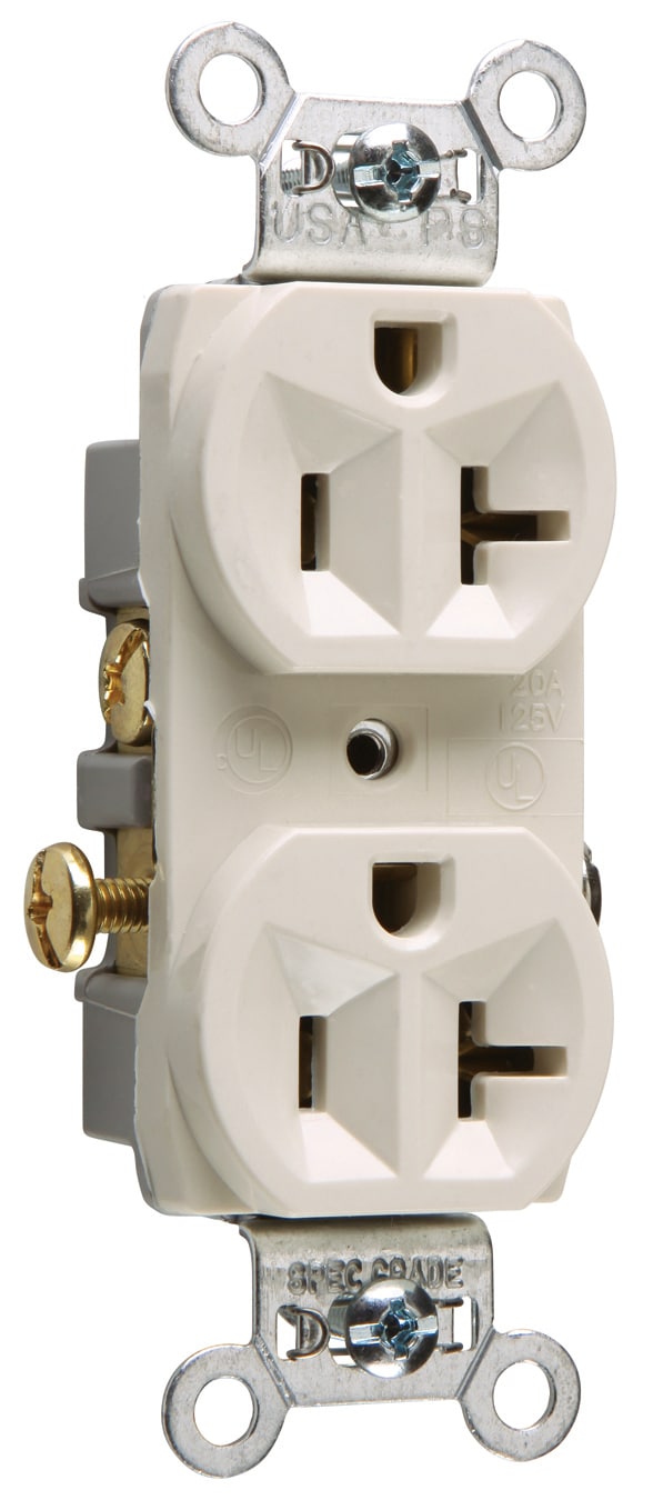 Pass & Seymour/Legrand 20-Amp 125-volt Commercial Duplex Outlet, Light ...