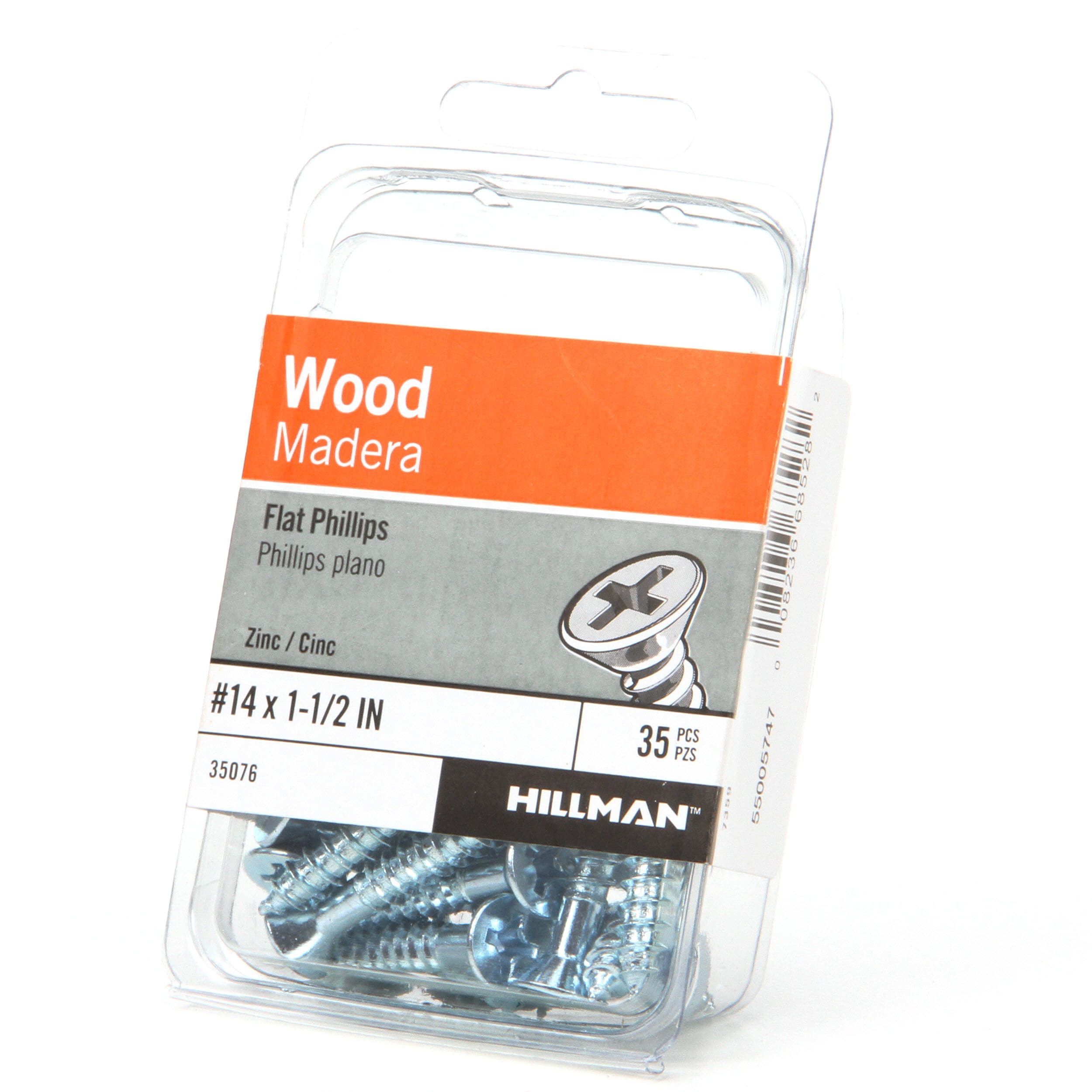 Hillman #14 x 1-1/2-in Zinc-Plated Interior Wood Screws (35-Per 