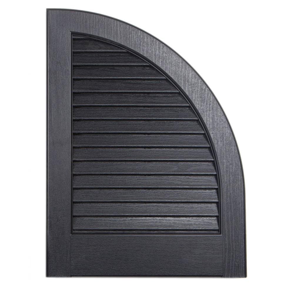 Alpha ACCLVQTRRNDBLK 14.5-in W x 17-in H Black Louvered Exterior Shutters (2-Pack)