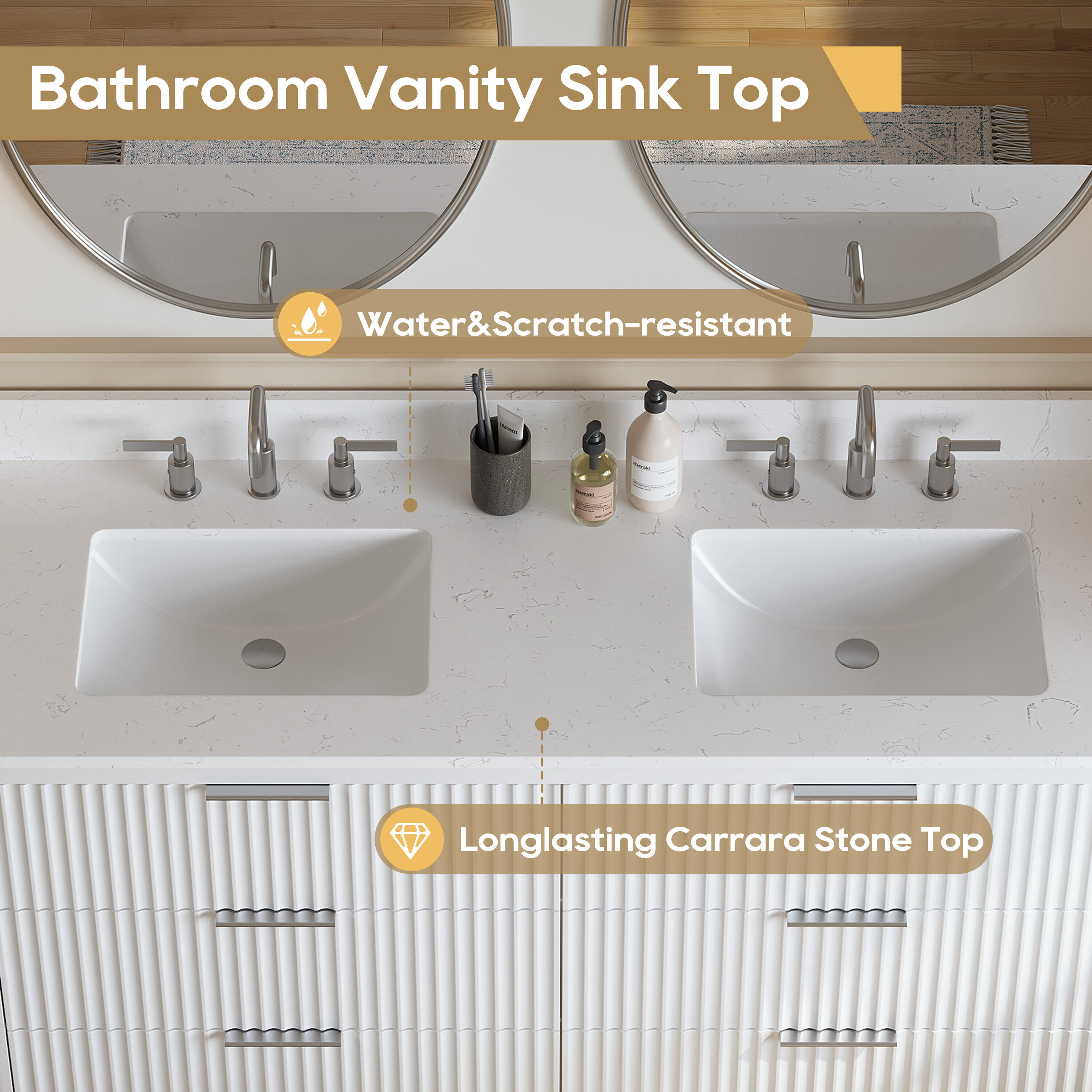 DELUXE LIVING V24001-60WT Bath-Vanity-Combo - View #10