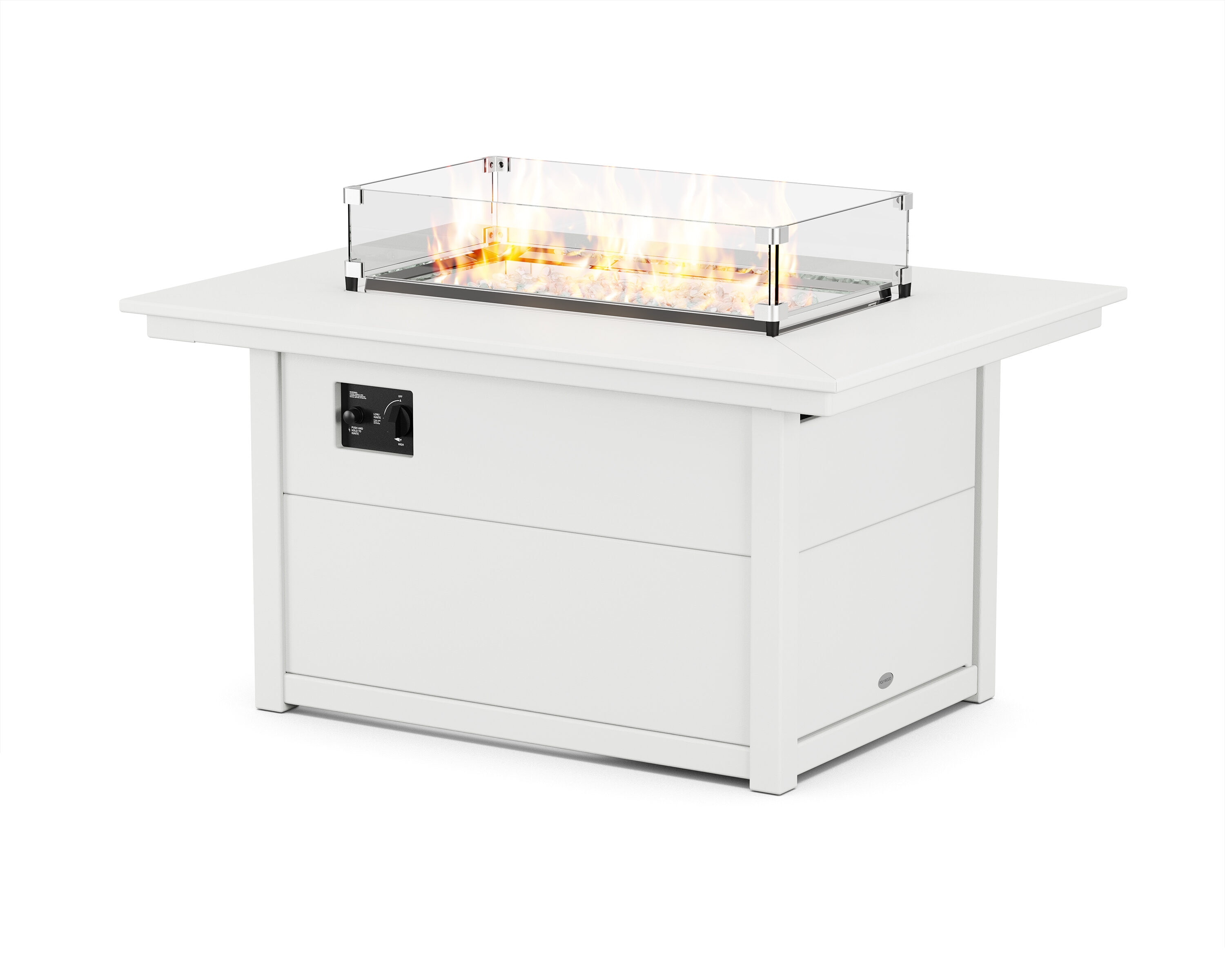 POLYWOOD CTF3446RECTWH Fire Tables Rectangle Outdoor Coffee Table 33.63-in W x 46-in L