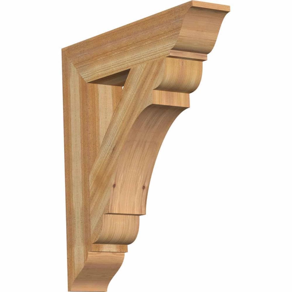 Ekena Millwork BKT06X30X34OLY01RWR Olympic traditional rough sawn 6-in x 30-in x 34-in Western red cedar Brown Wood Standard bracket