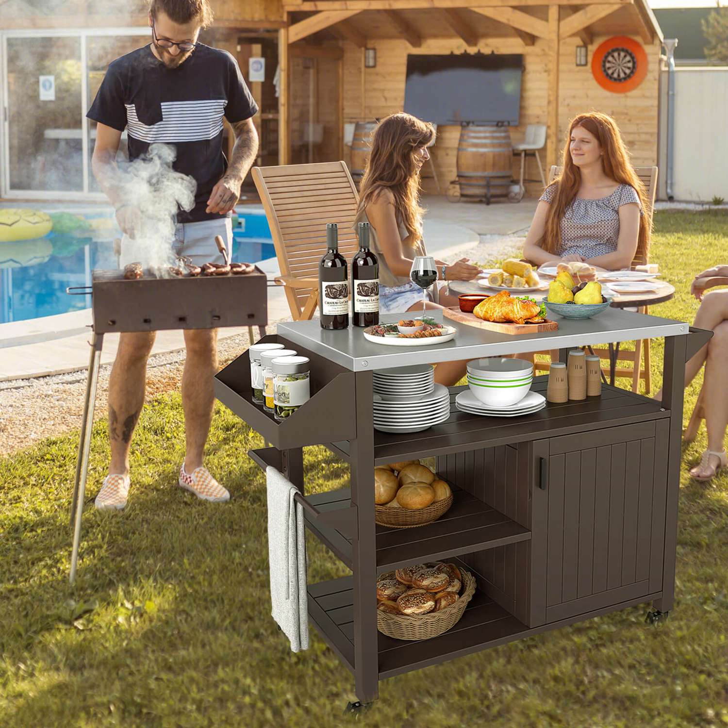 Costway CSHY001761 Grill-Carts-Grill-Stands - View #4