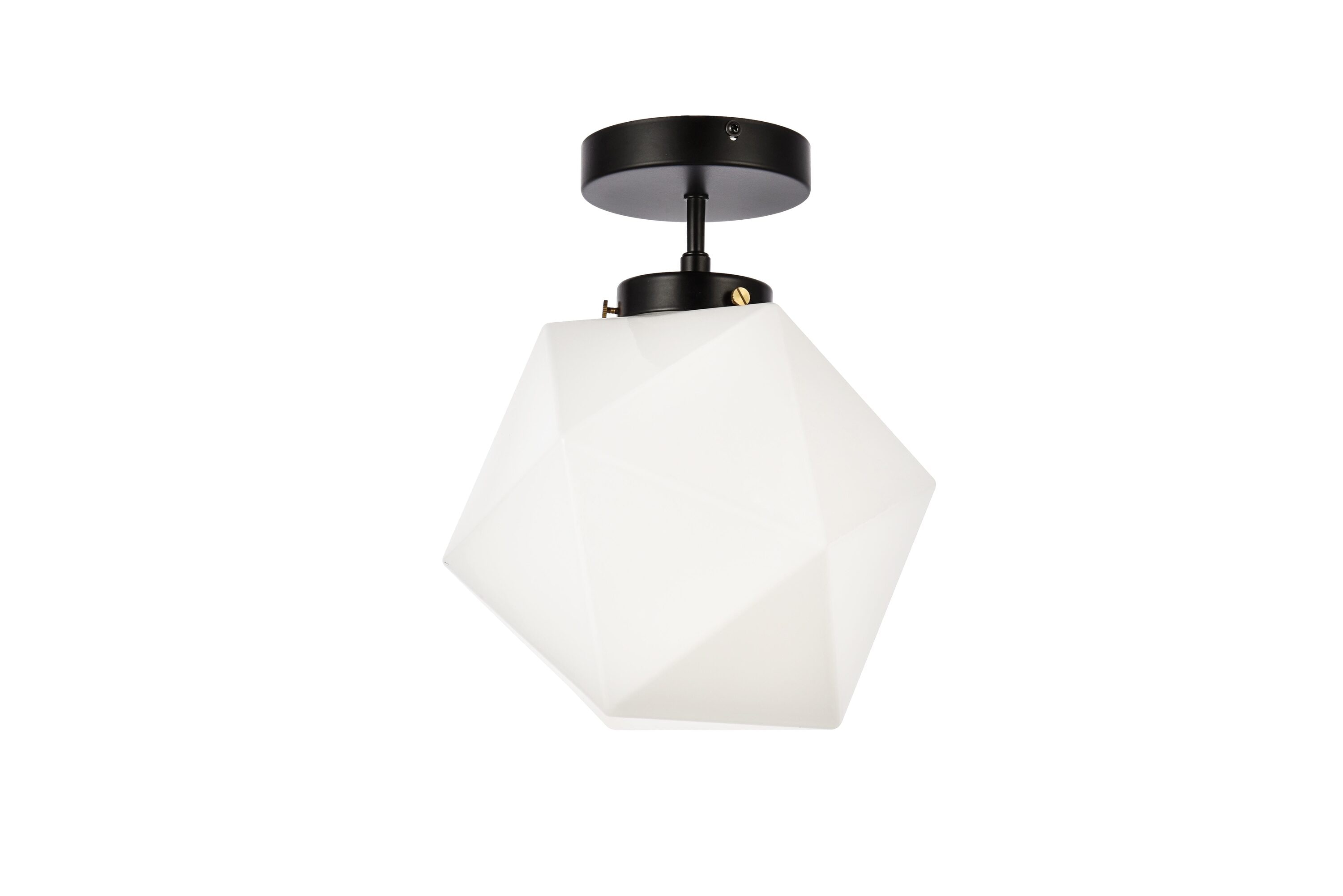 Modern Black and White Glass LED Flush Mount Light