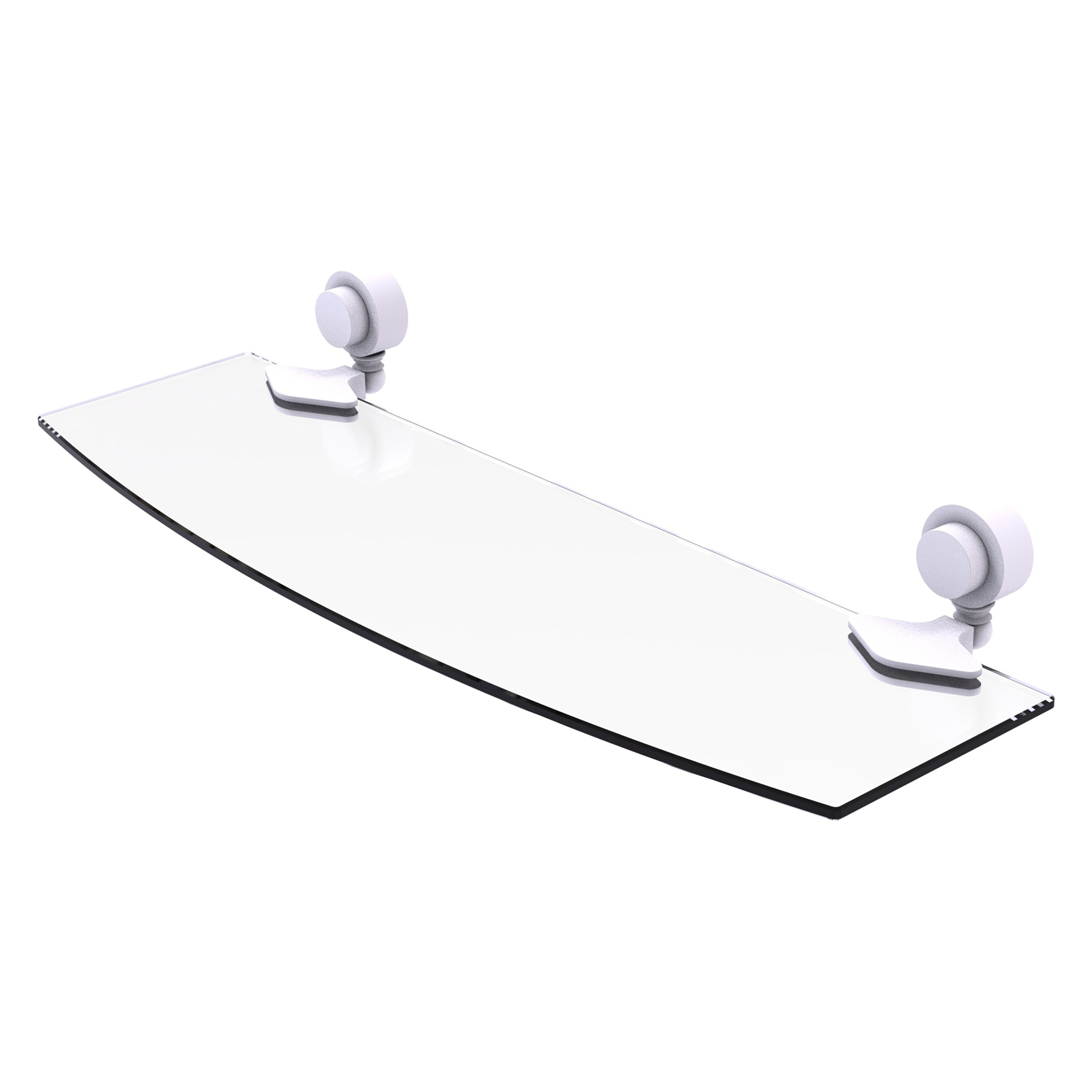 Allied Brass 433/18-WHM Venus Matte White Wall mount Bathroom Shelf ( 18-in x 2-in x 5-in )