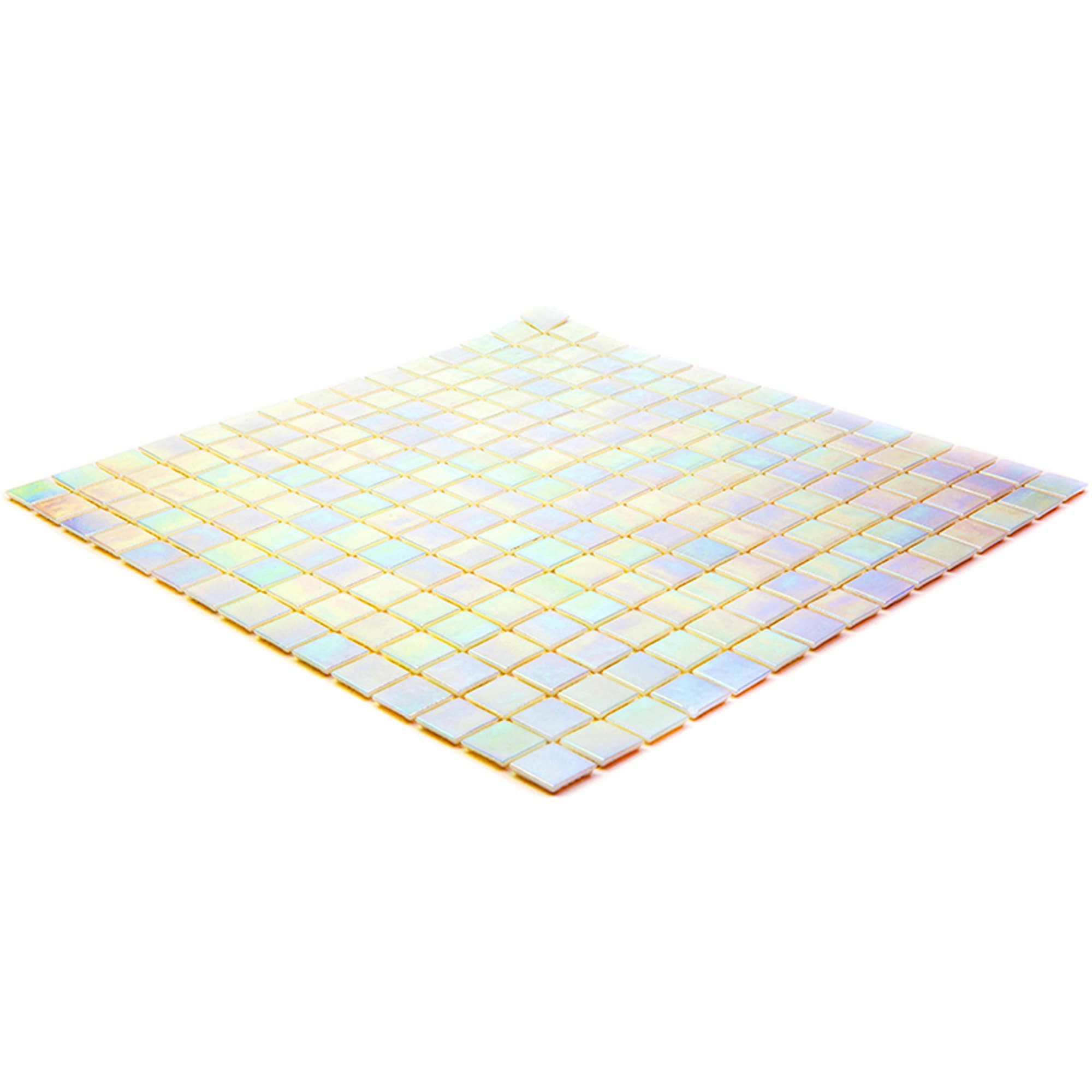 Nacreous 12" x 12" Iridescent White Glass Mosaic Tile