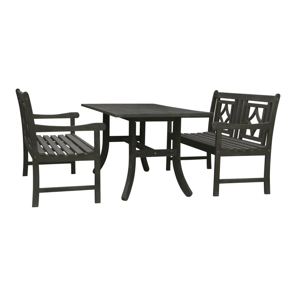 VIFAH V1300SET19  Renaissance 3-Piece Gray Frame Patio Set with
