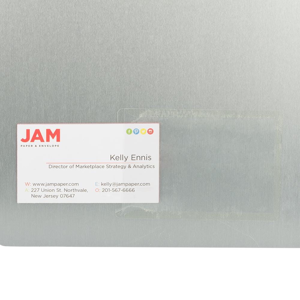 Jam Paper Self-Adhesive Business Card Holders - 2 x 3 1/2 - Clear - 10 Label Pockets/Pack
