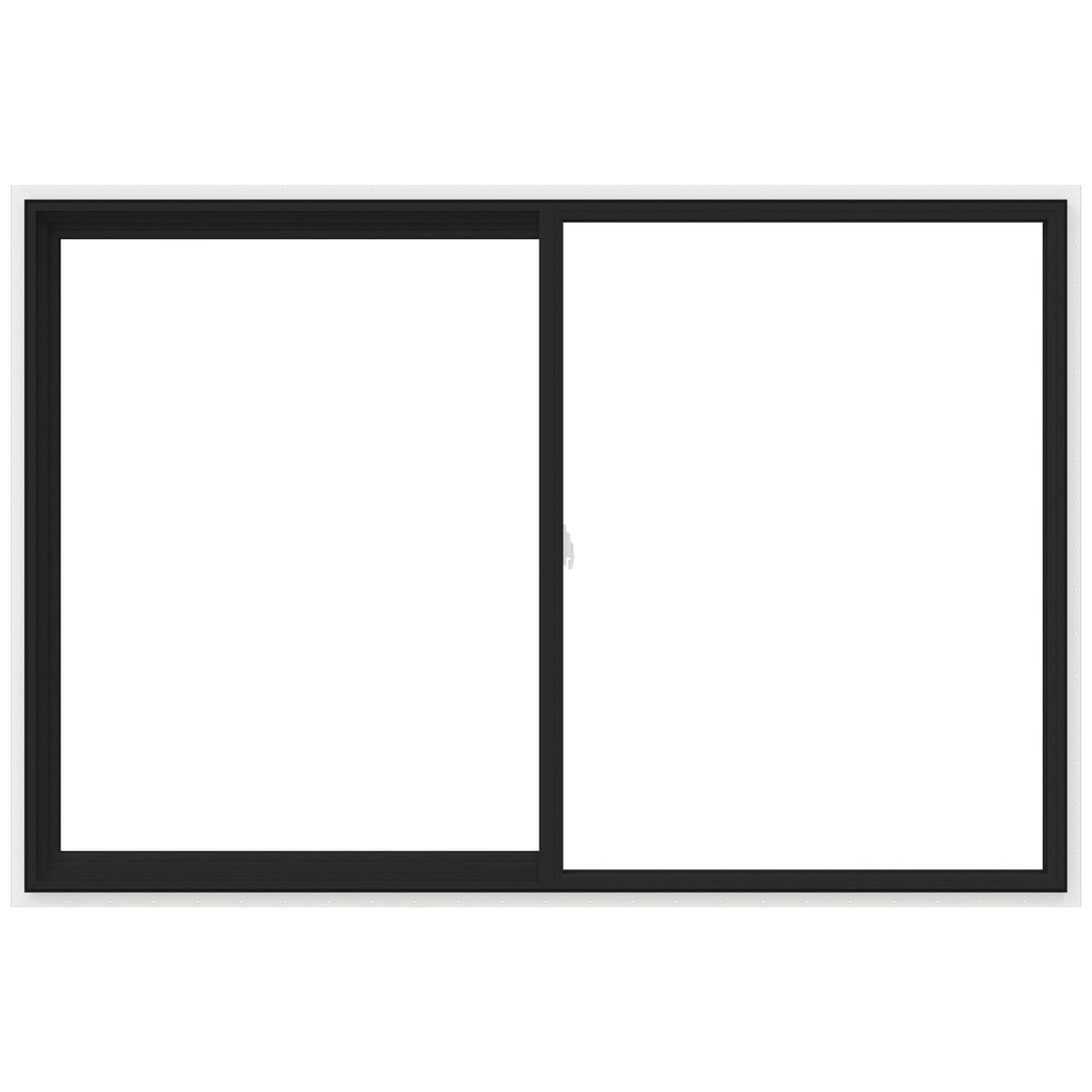 JELD-WEN LOWOLJW232900537 V-2500 71-1/2-in x 47-1/2-in Bronze Exterior White Interior Left-Handed Vinyl Sliding Window Annealed Glass (Full Screen Included)
