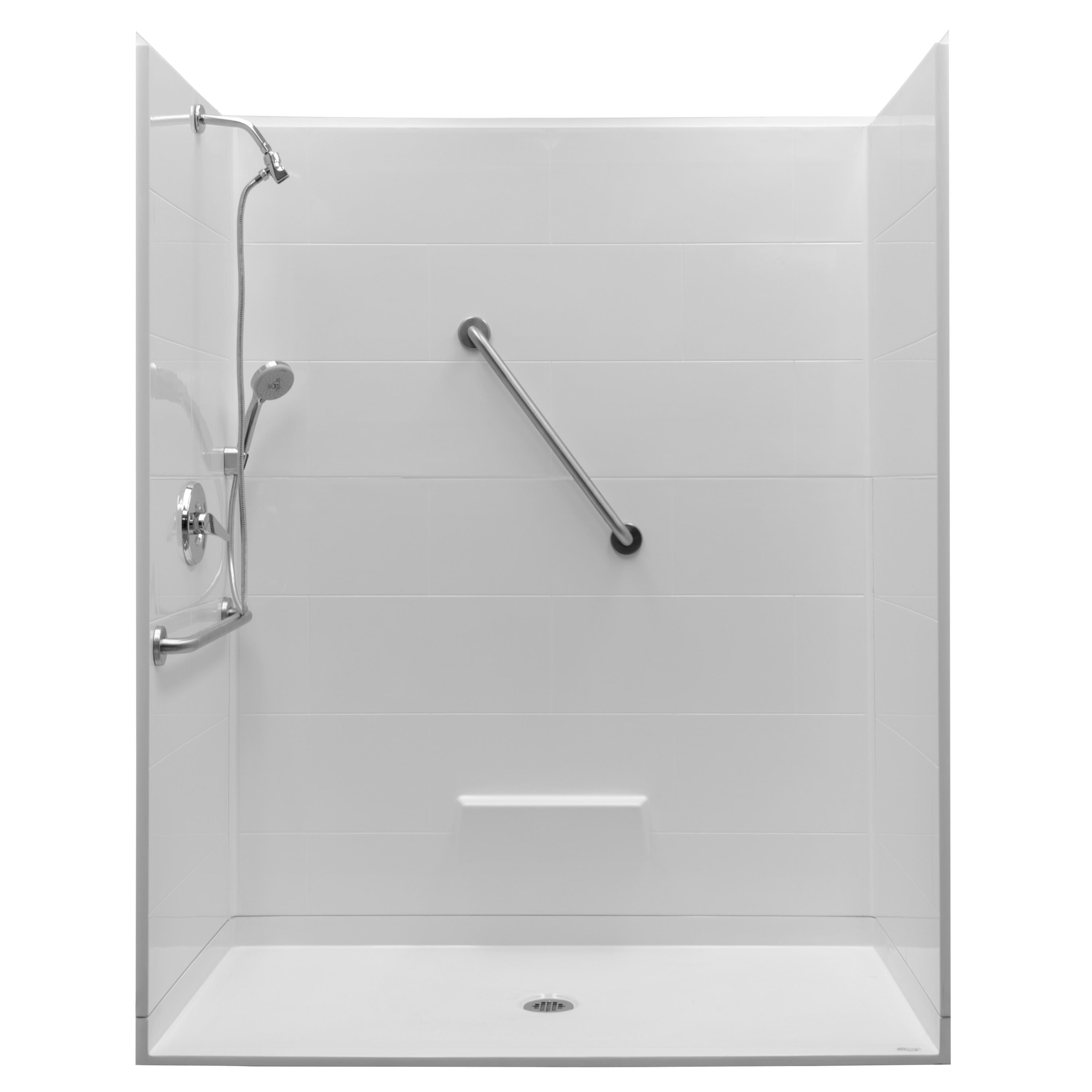 Northeastern Bath Steam Planet 5 piece barrier free shower with an ...