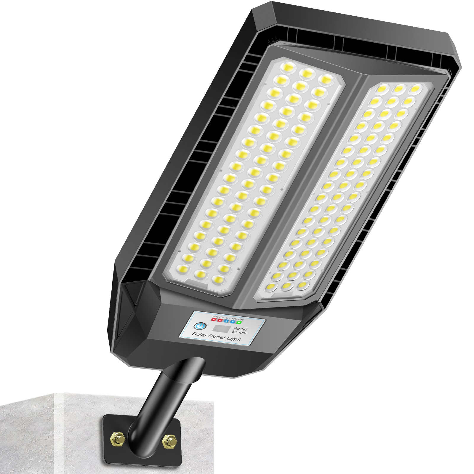 MELLIN BSSAL61W 180000 -Lumen 5000 -Watt Matte Black Solar LED Outdoor Motion-Activated Area light (Bulb Included)