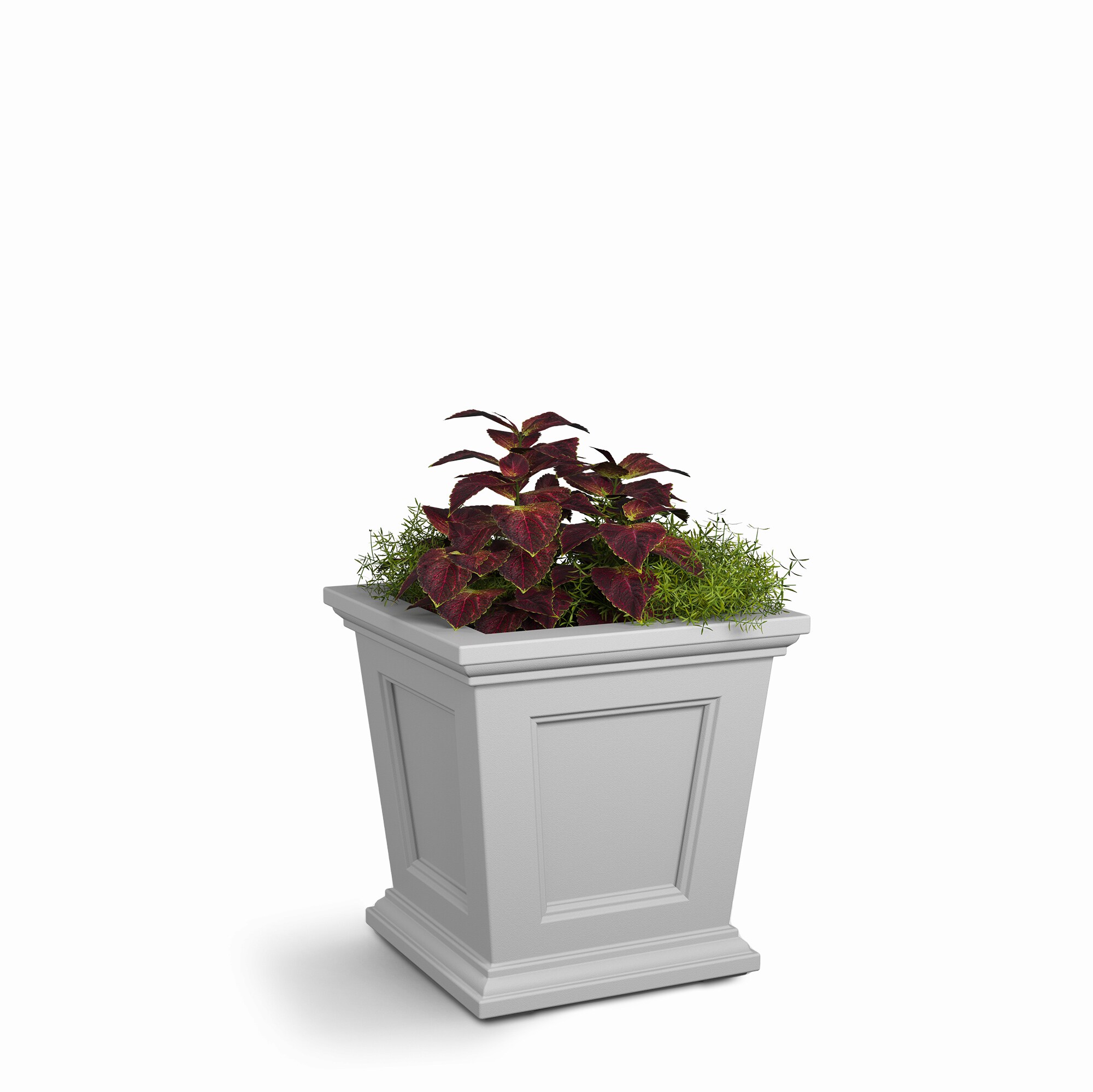 Mayne 5887-W Square 16-in W x 16-in H x 16-in D White Plastic Outdoor with Self Watering Planter