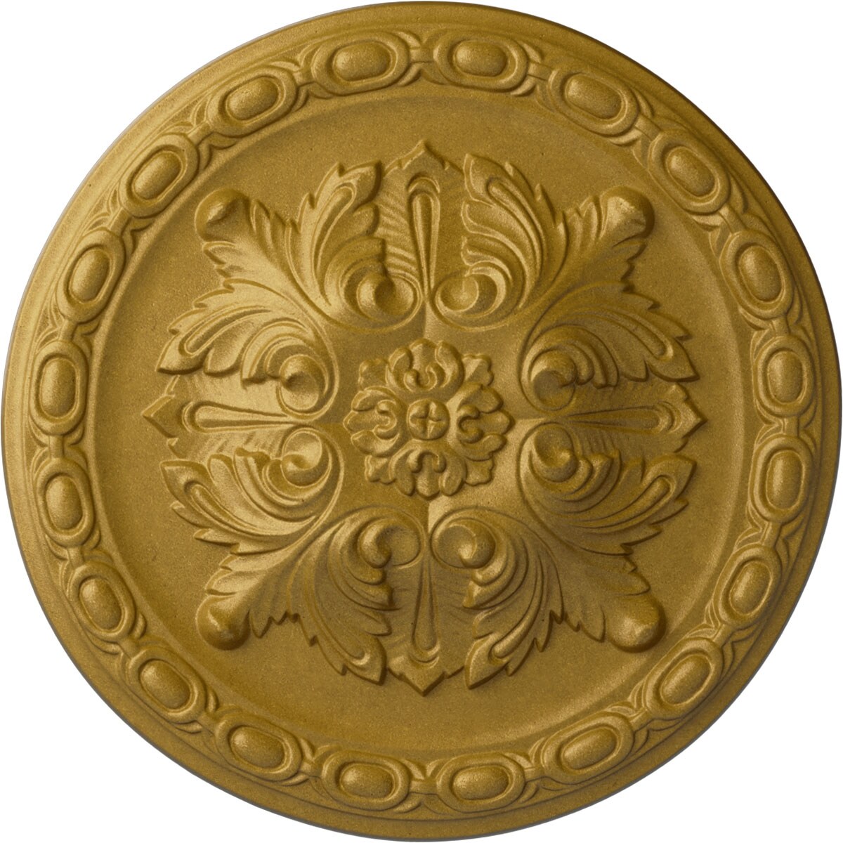 Ekena Millwork CM12STPGS Stockport 11.75-in W x 11.75-in L Painted Pharaohs Gold Polyurethane Whole Ceiling Medallion