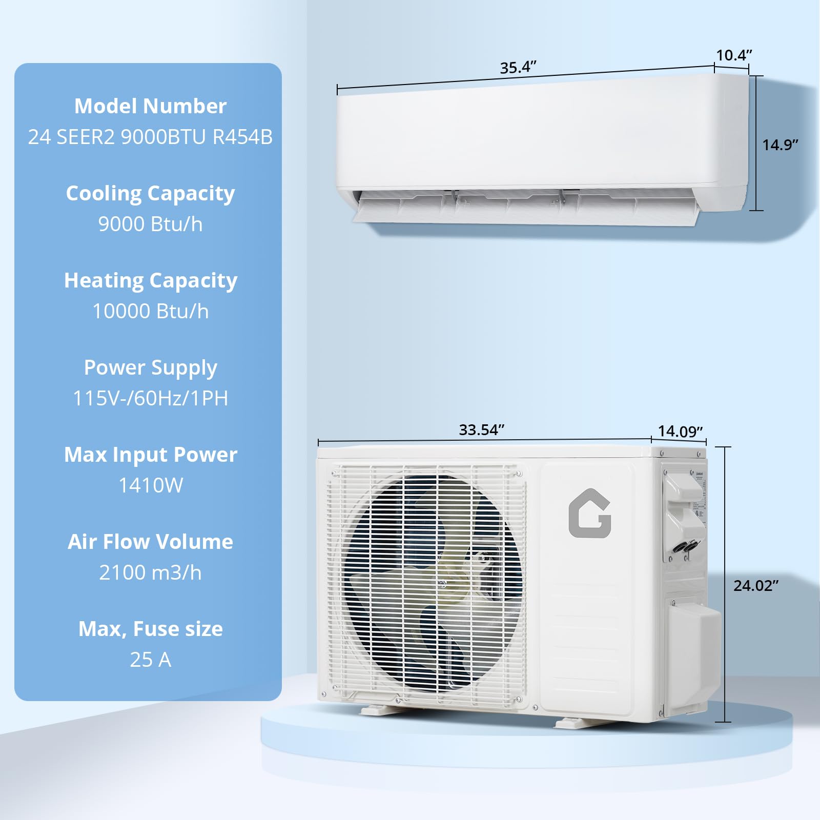 Encore Beets 9000 BTU MINi Split Air Conditioner And Heat Pump 24 SEER2 Ultra Quiet 115V Ductless AC Energy Star Certified Cools Heats Up To 450 SqFT No Special Outlet Required Sansujyuku sansujyuku.com